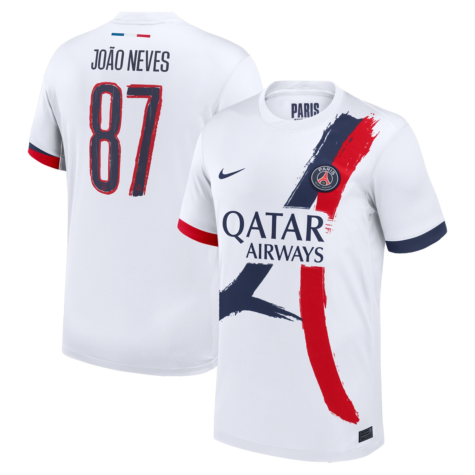 maillot exterieur stadium psg nike 2425 – flocage coupe joao neves 87 Série | Maillots et Vêtements PSG Exclusifs sur PSG Shop
