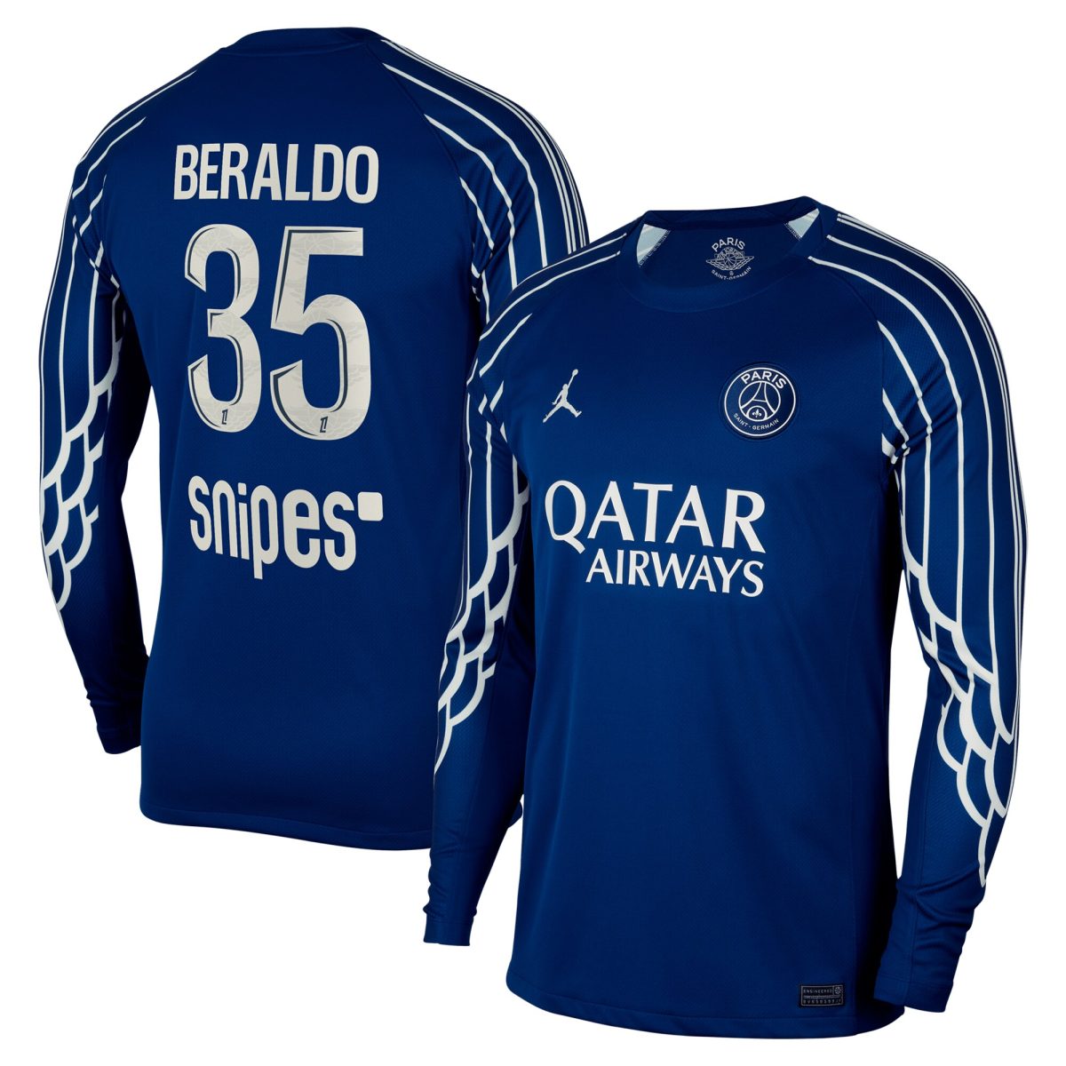 maillot fourth stadium psg jordan 2425 – manches longues avec flocage beraldo 35 Série | Maillots et Vêtements PSG Exclusifs sur PSG Shop