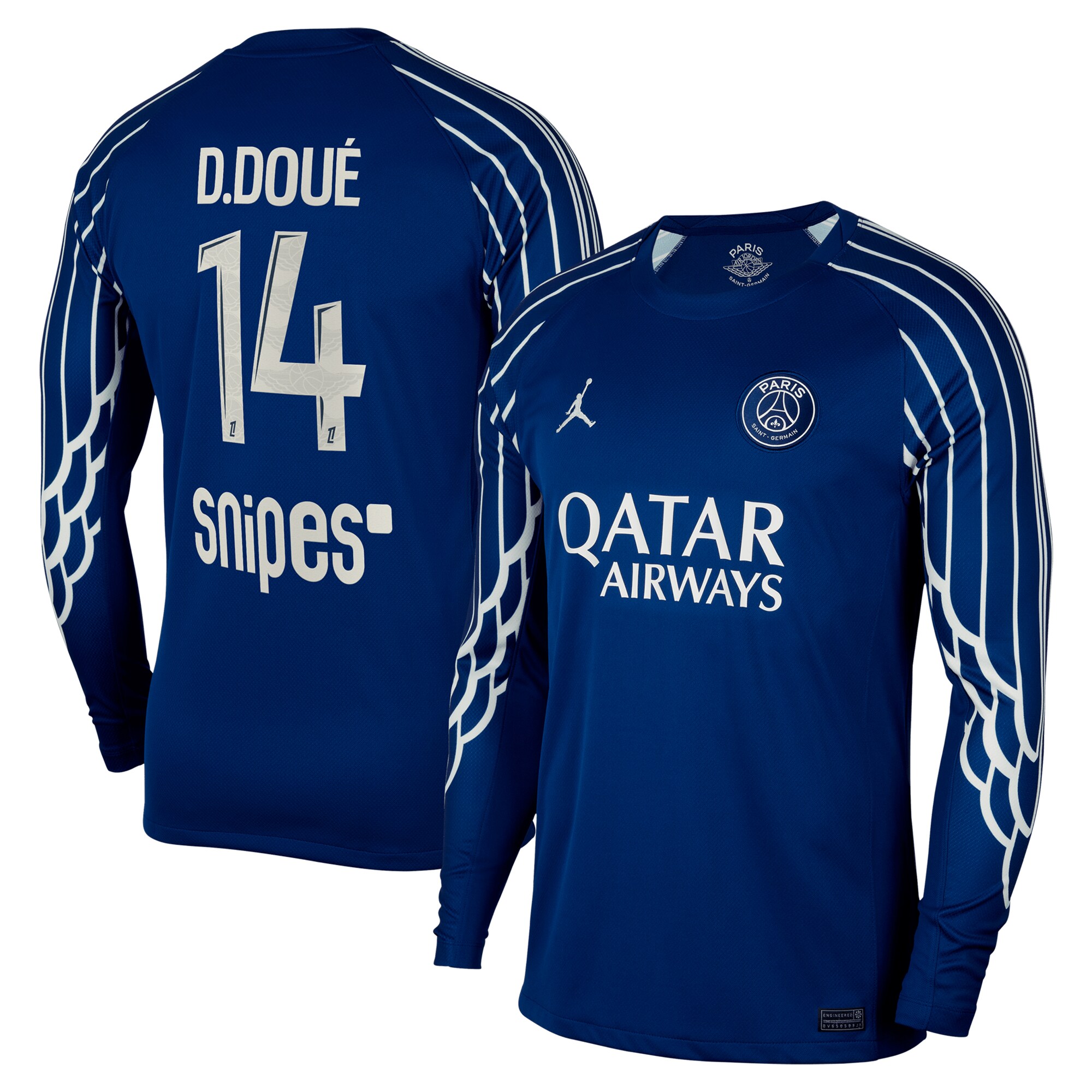 maillot fourth stadium psg jordan 2425 – manches longues avec flocage d.doue 14 Série | Maillots et Vêtements PSG Exclusifs sur PSG Shop