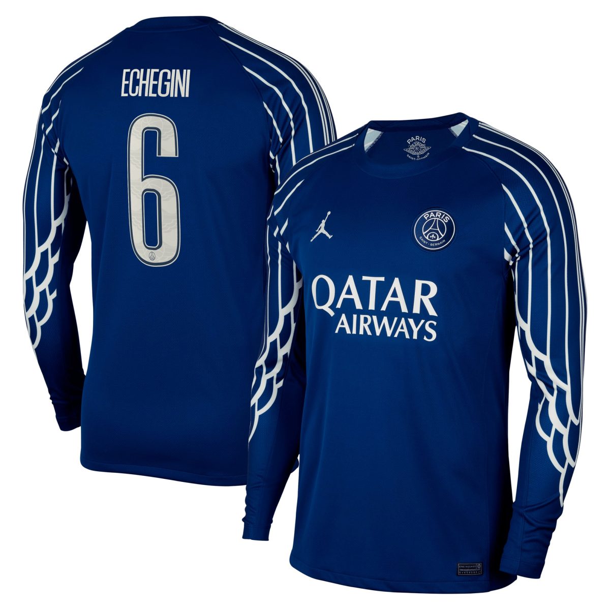 maillot fourth stadium psg jordan 2425 – manches longues avec flocage echegini 6 Série | Maillots et Vêtements PSG Exclusifs sur PSG Shop