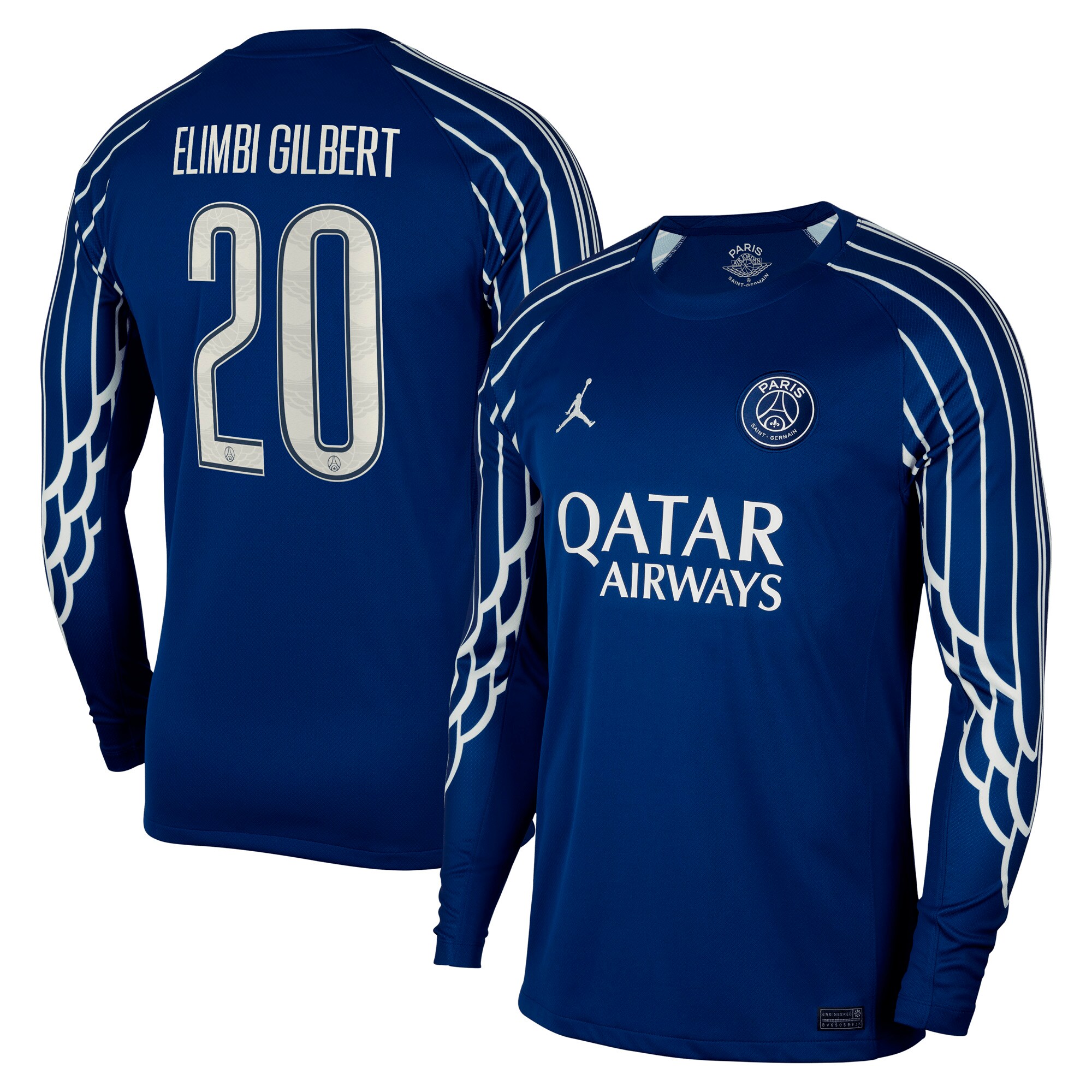 maillot fourth stadium psg jordan 2425 – manches longues avec flocage elimbi gilbert 20 Série | Maillots et Vêtements PSG Exclusifs sur PSG Shop