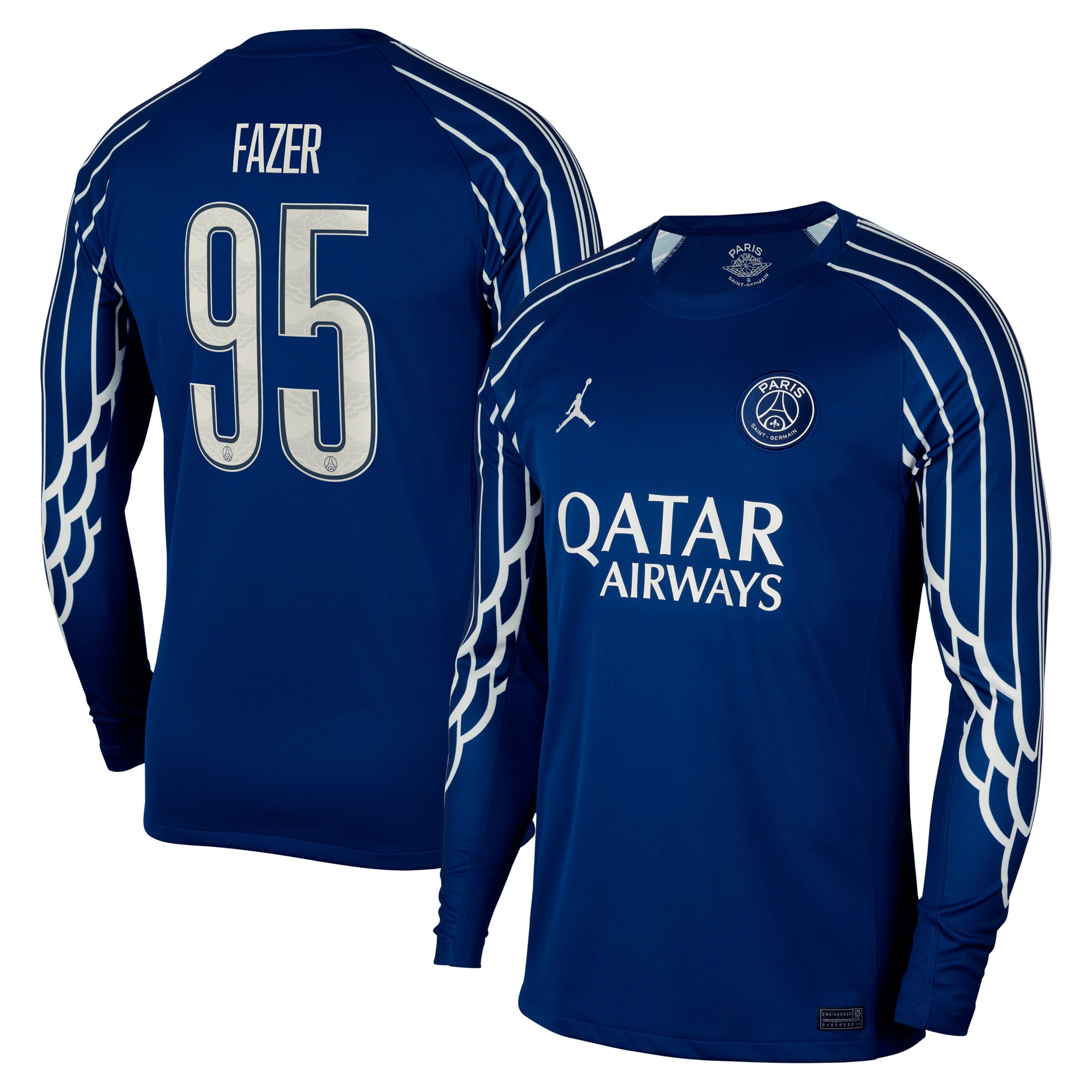maillot fourth stadium psg jordan 2425 – manches longues avec flocage fazer 95 Série | Maillots et Vêtements PSG Exclusifs sur PSG Shop