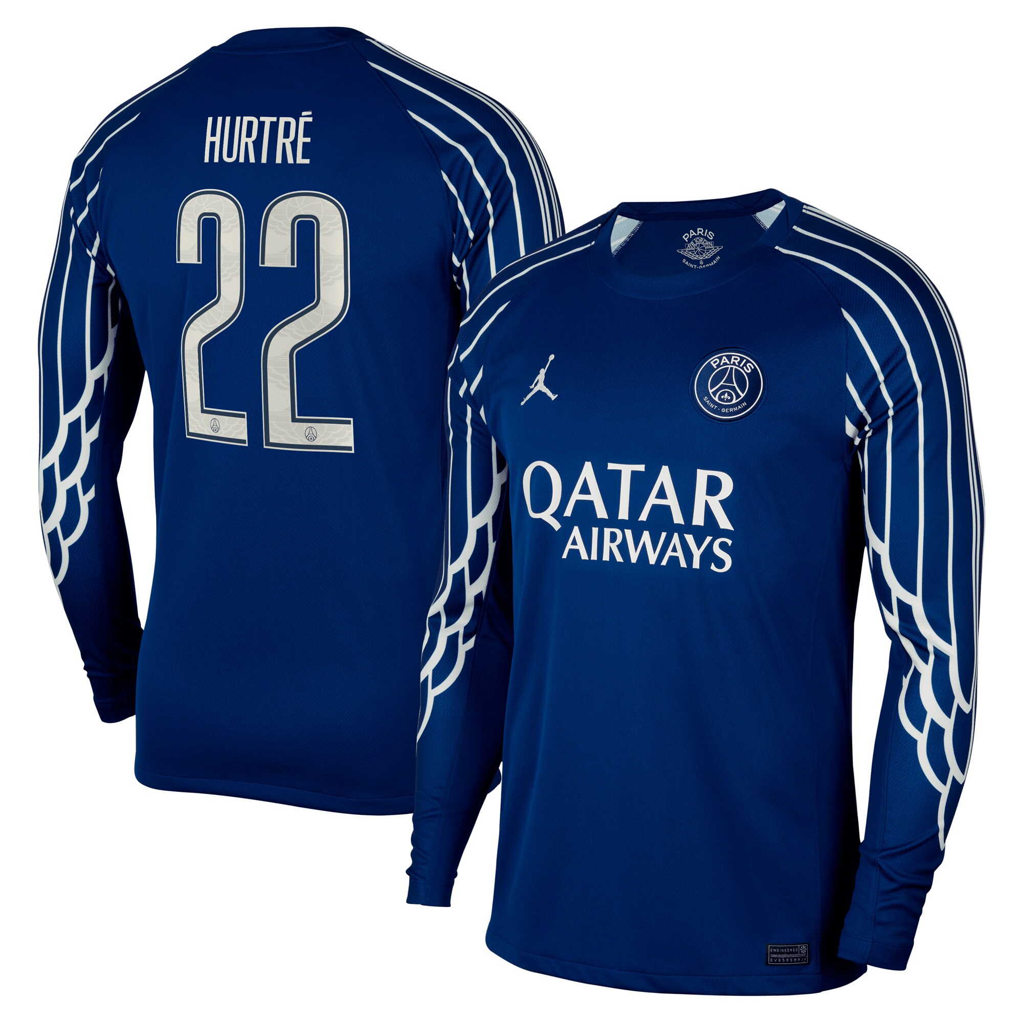maillot fourth stadium psg jordan 2425 – manches longues avec flocage hurtre 22 Série | Maillots et Vêtements PSG Exclusifs sur PSG Shop