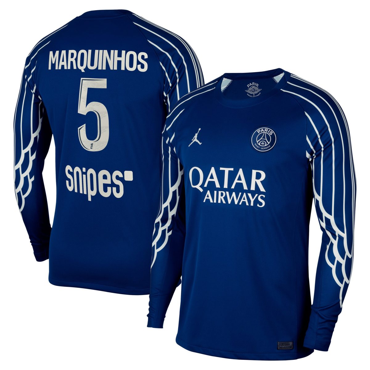 maillot fourth stadium psg jordan 2425 – manches longues avec flocage marquinhos 5 Série | Maillots et Vêtements PSG Exclusifs sur PSG Shop