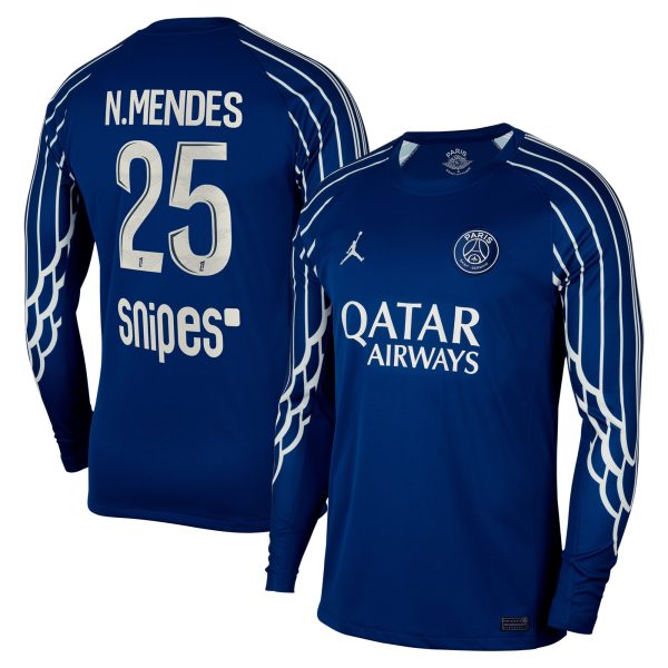 maillot fourth stadium psg jordan 2425 – manches longues avec flocage n.mendes 25 Série | Maillots et Vêtements PSG Exclusifs sur PSG Shop