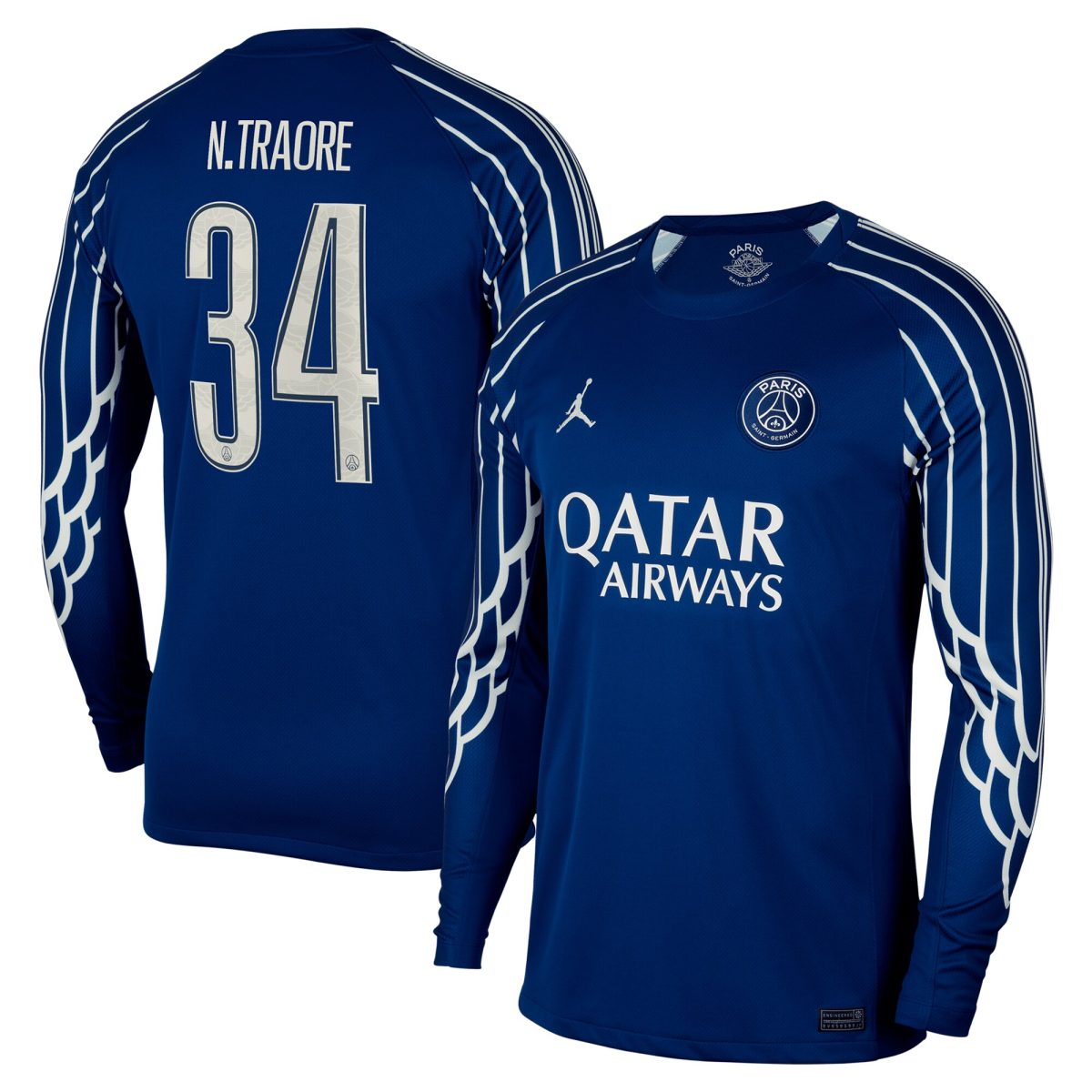 maillot fourth stadium psg jordan 2425 – manches longues avec flocage n.traore 34 Série | Maillots et Vêtements PSG Exclusifs sur PSG Shop