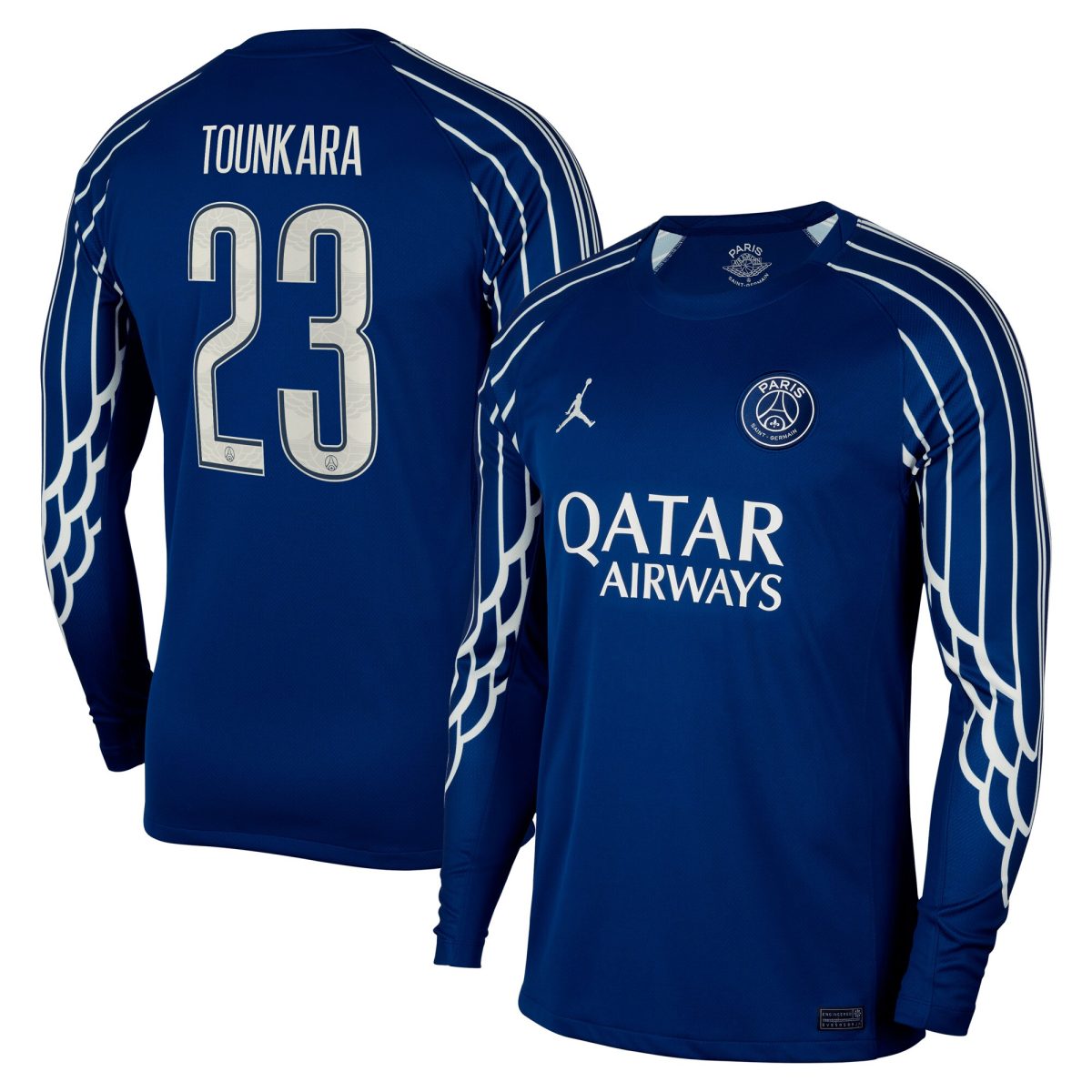 maillot fourth stadium psg jordan 2425 – manches longues avec flocage tounkara 23 Série | Maillots et Vêtements PSG Exclusifs sur PSG Shop