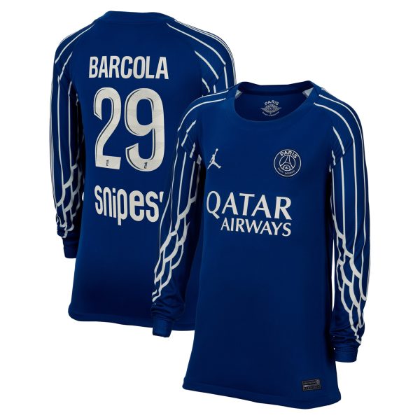 maillot fourth stadium psg jordan 2425 – manches longues – enfant avec flocage barcola 29 Série | Maillots et Vêtements PSG Exclusifs sur PSG Shop