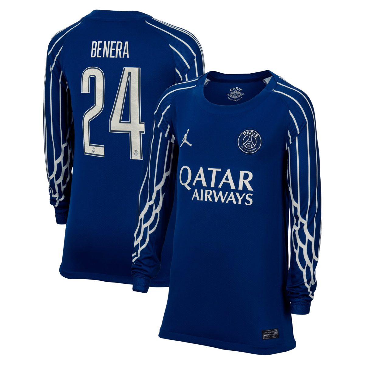 maillot fourth stadium psg jordan 2425 – manches longues – enfant avec flocage benera 24 Série | Maillots et Vêtements PSG Exclusifs sur PSG Shop