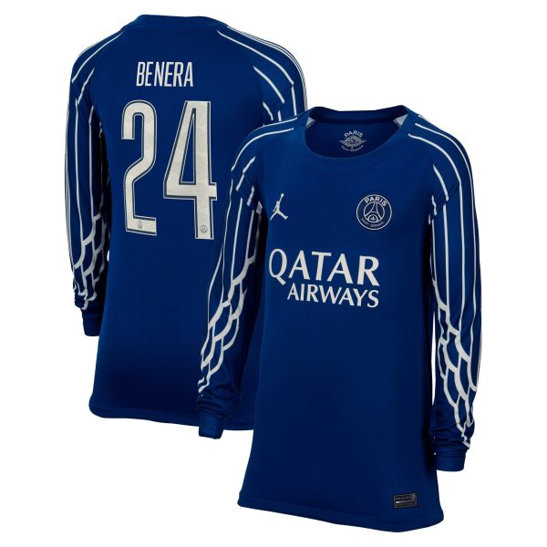 maillot fourth stadium psg jordan 2425 – manches longues – enfant avec flocage benera 24 Série | Maillots et Vêtements PSG Exclusifs sur PSG Shop