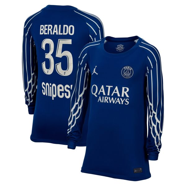 maillot fourth stadium psg jordan 2425 – manches longues – enfant avec flocage beraldo 35 Série | Maillots et Vêtements PSG Exclusifs sur PSG Shop