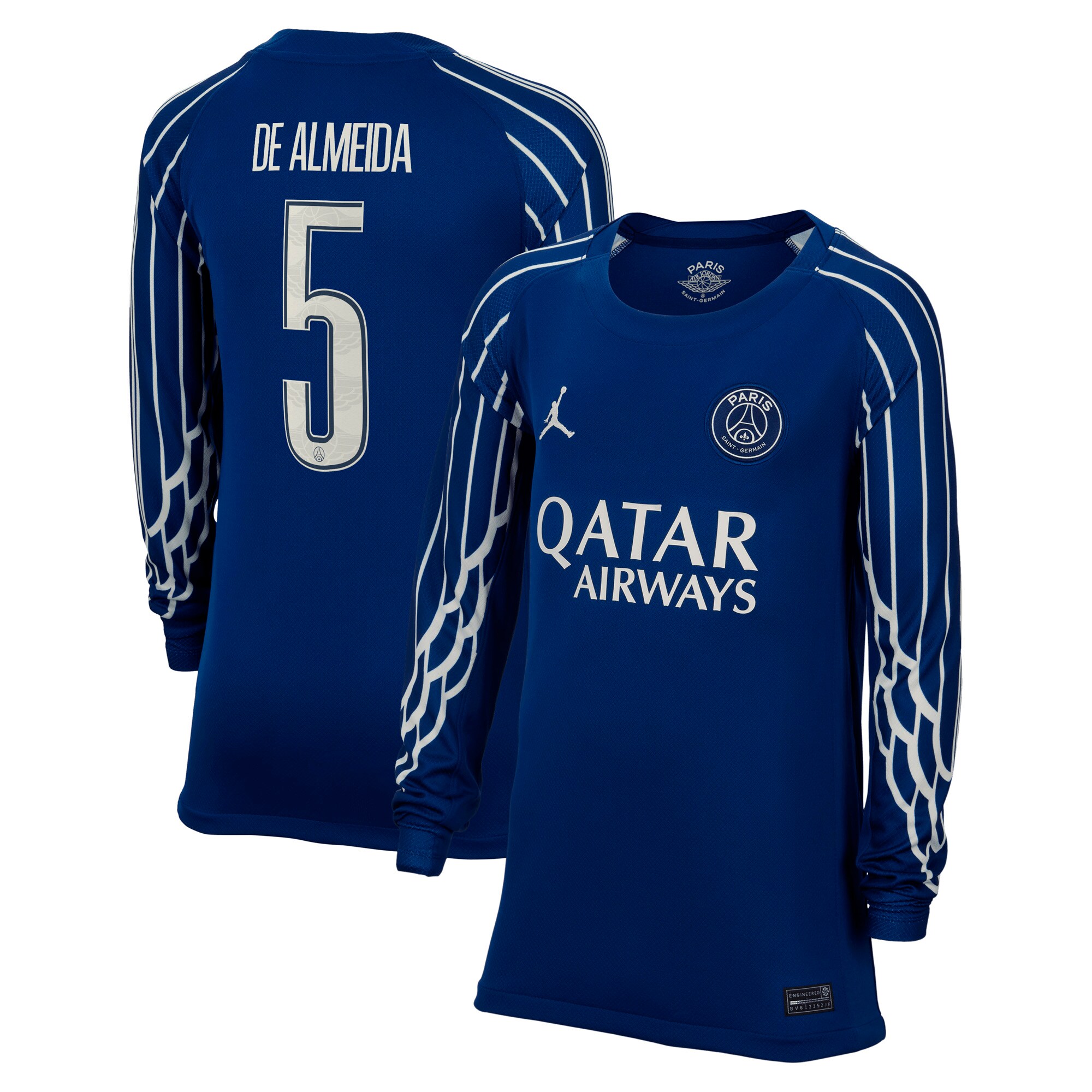 maillot fourth stadium psg jordan 2425 – manches longues – enfant avec flocage de almeida 5 Série | Maillots et Vêtements PSG Exclusifs sur PSG Shop
