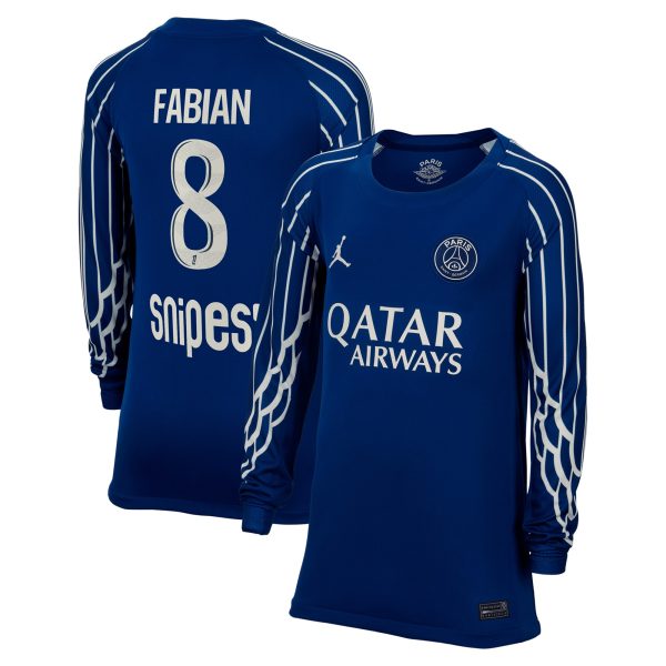 maillot fourth stadium psg jordan 2425 – manches longues – enfant avec flocage fabian 8 Série | Maillots et Vêtements PSG Exclusifs sur PSG Shop