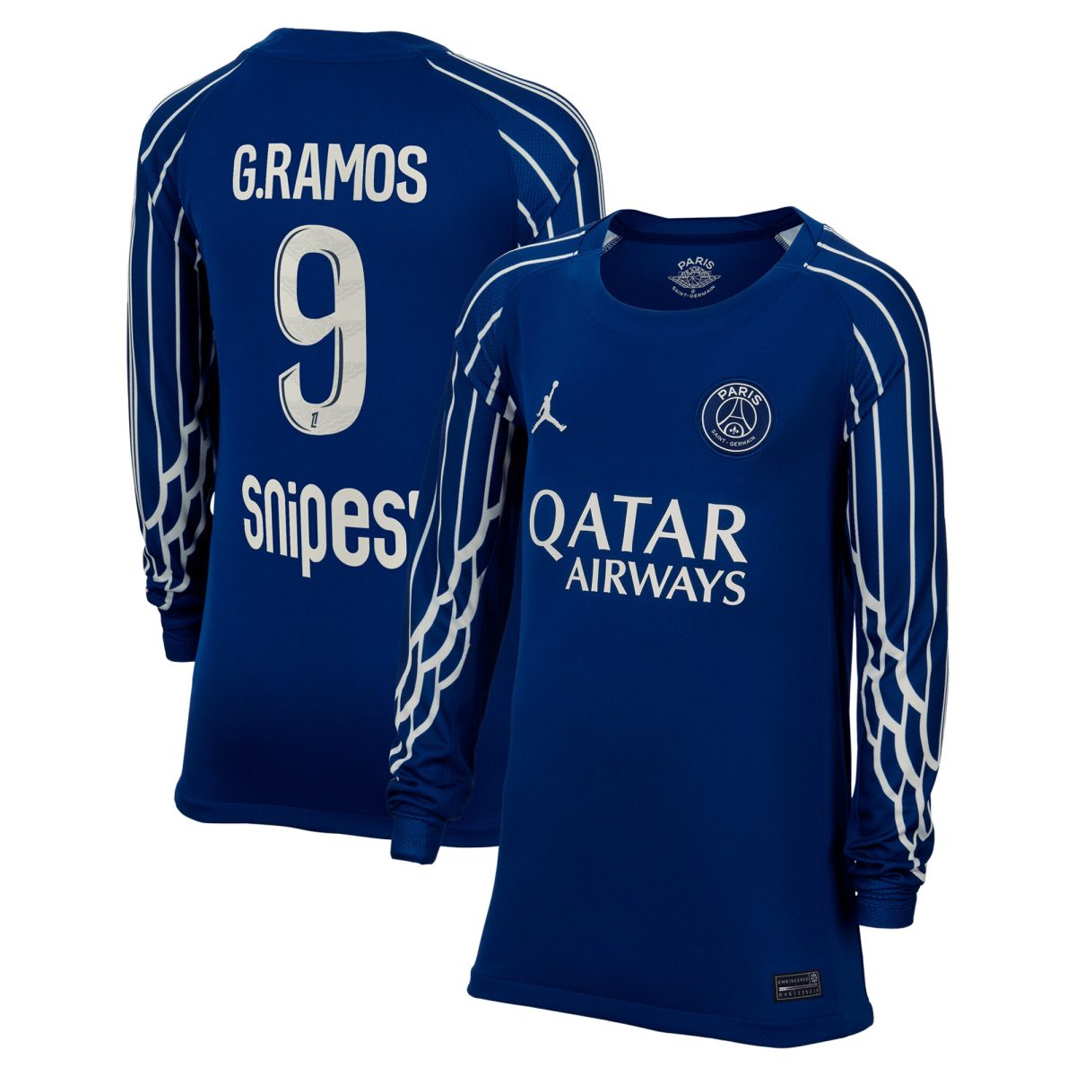 maillot fourth stadium psg jordan 2425 – manches longues – enfant avec flocage g.ramos 9 Série | Maillots et Vêtements PSG Exclusifs sur PSG Shop