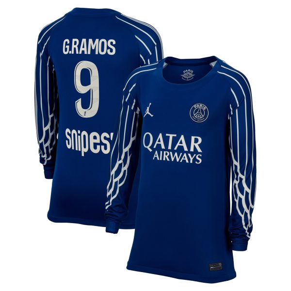maillot fourth stadium psg jordan 2425 – manches longues – enfant avec flocage g.ramos 9 Série | Maillots et Vêtements PSG Exclusifs sur PSG Shop