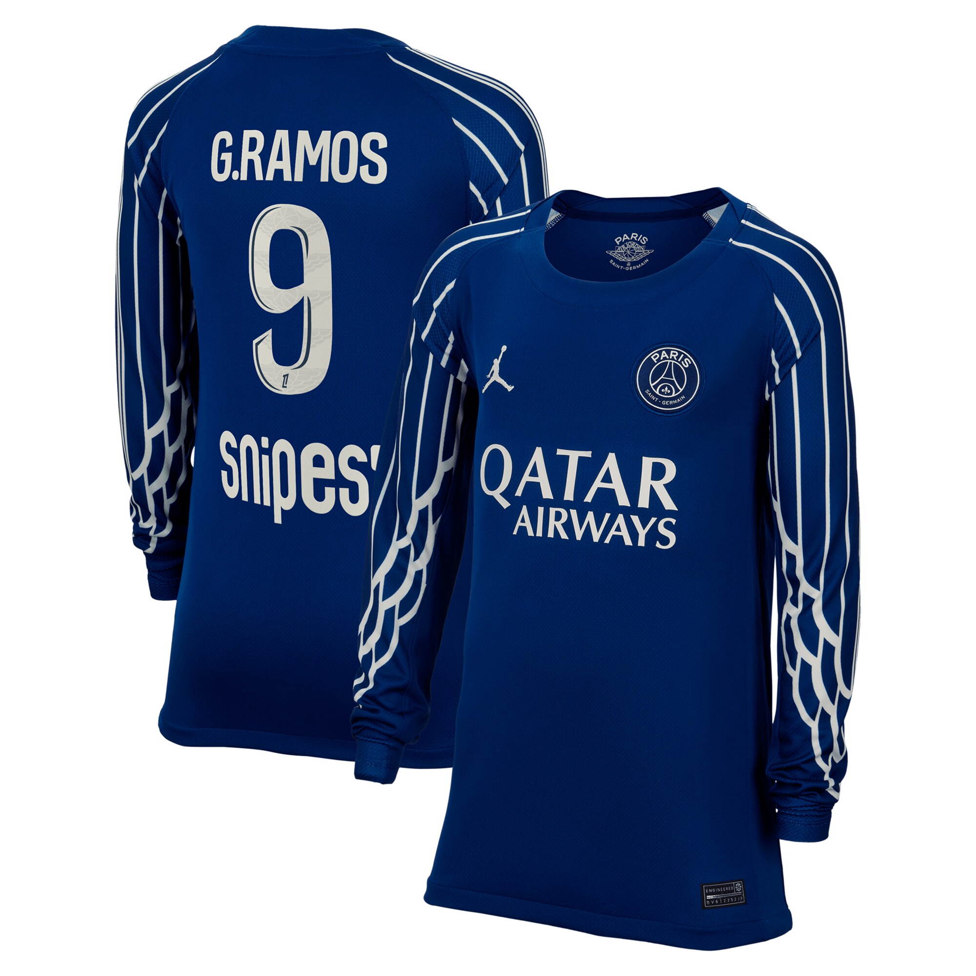 maillot fourth stadium psg jordan 2425 – manches longues – enfant avec flocage g.ramos 9 Série | Maillots et Vêtements PSG Exclusifs sur PSG Shop