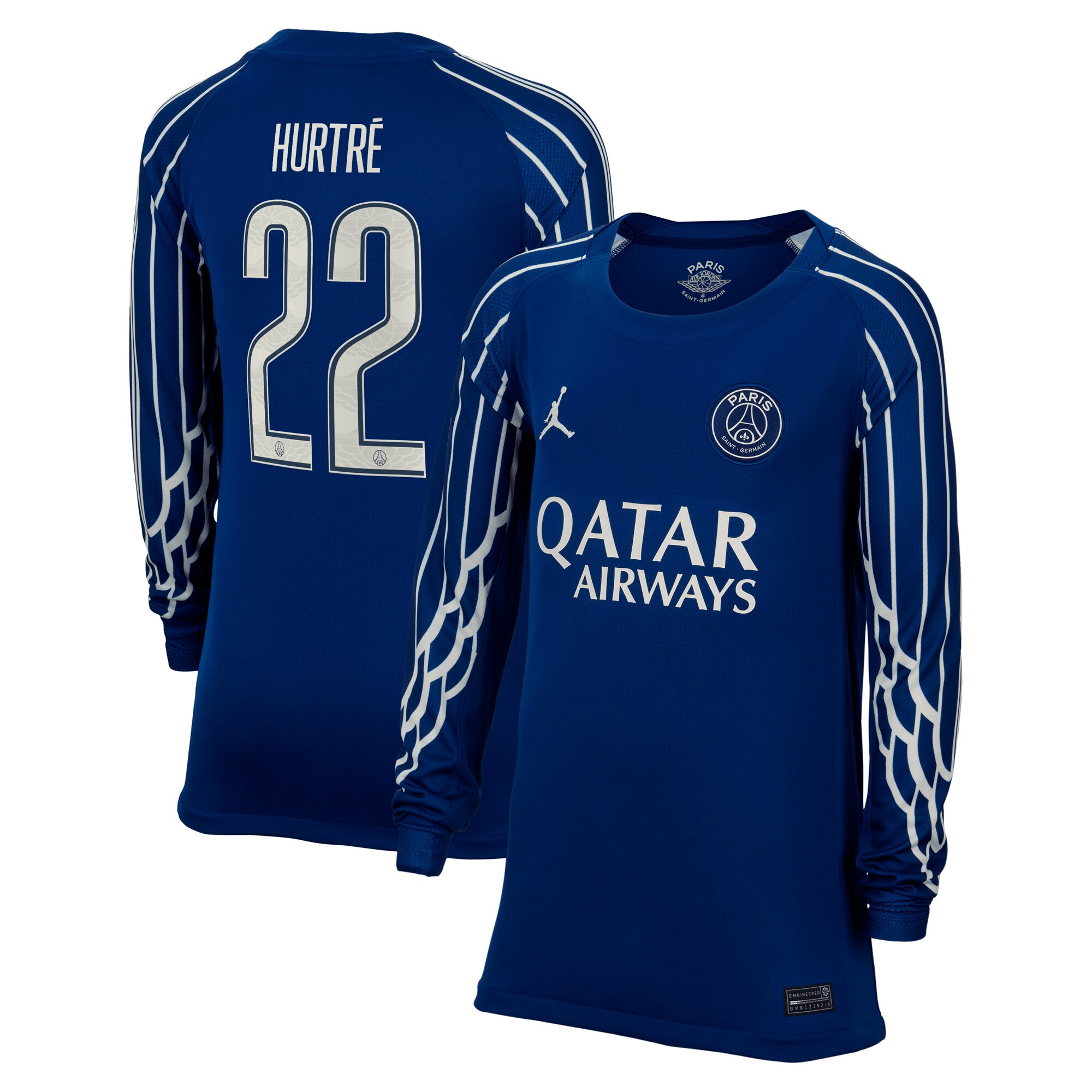 maillot fourth stadium psg jordan 2425 – manches longues – enfant avec flocage hurtre 22 Série | Maillots et Vêtements PSG Exclusifs sur PSG Shop