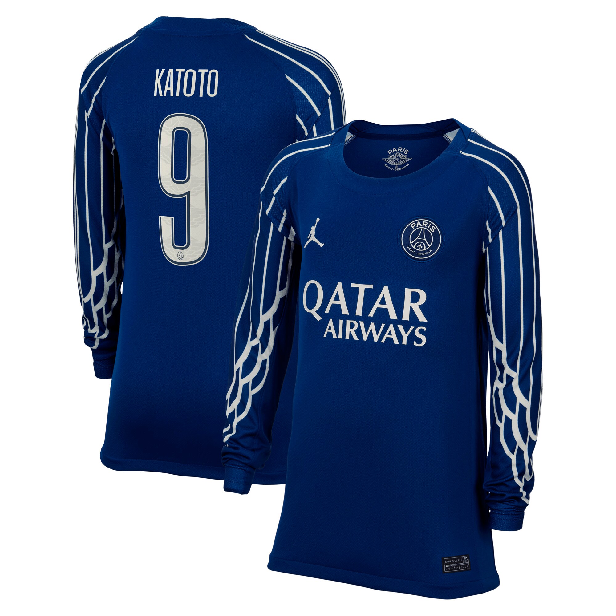 maillot fourth stadium psg jordan 2425 – manches longues – enfant avec flocage katoto 9 Série | Maillots et Vêtements PSG Exclusifs sur PSG Shop