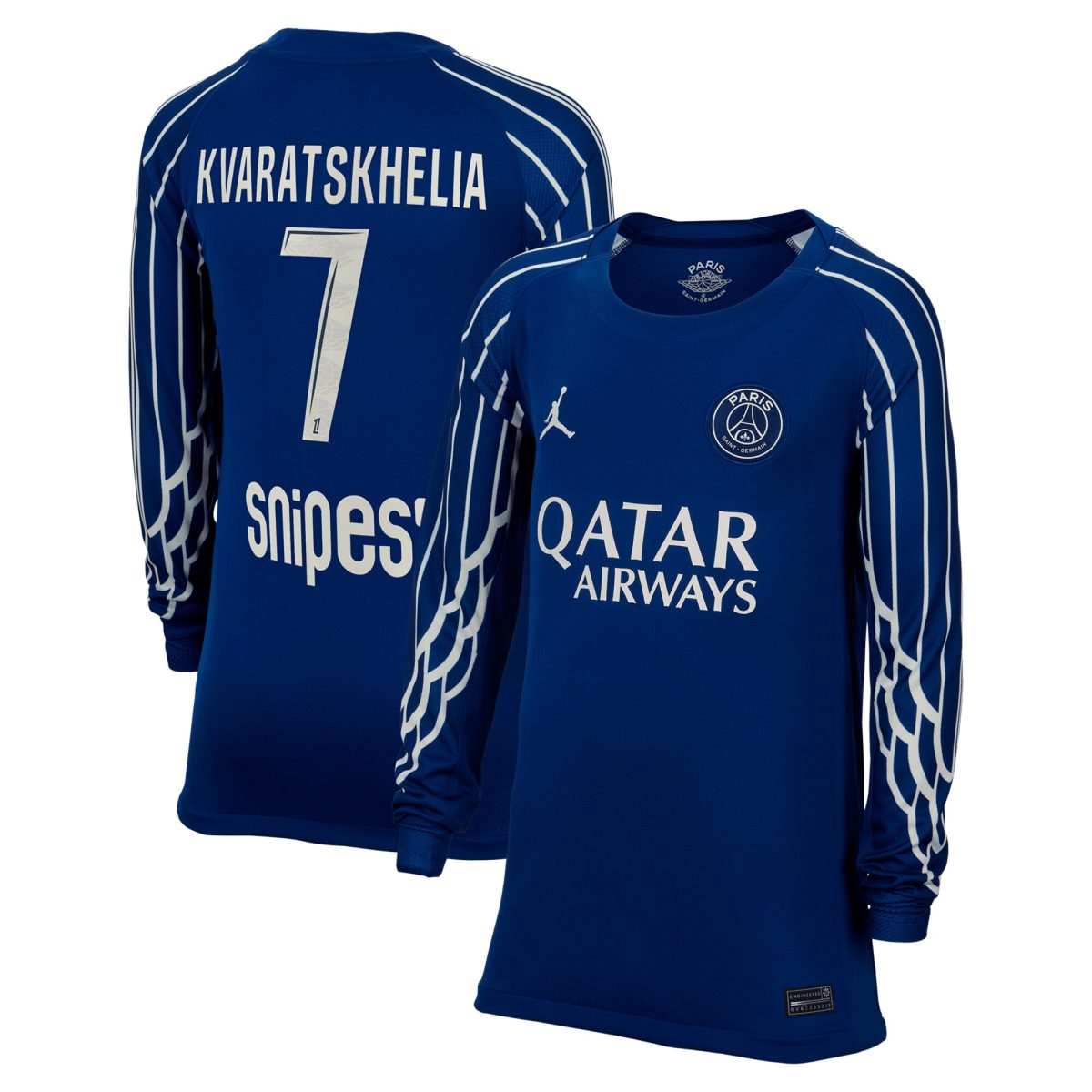 maillot fourth stadium psg jordan 2425 – manches longues – enfant avec flocage kvaratskhelia 7 Série | Maillots et Vêtements PSG Exclusifs sur PSG Shop
