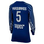 maillot fourth stadium psg jordan 2425 – manches longues – enfant avec flocage marquinhos 5 Série | Maillots et Vêtements PSG Exclusifs sur PSG Shop