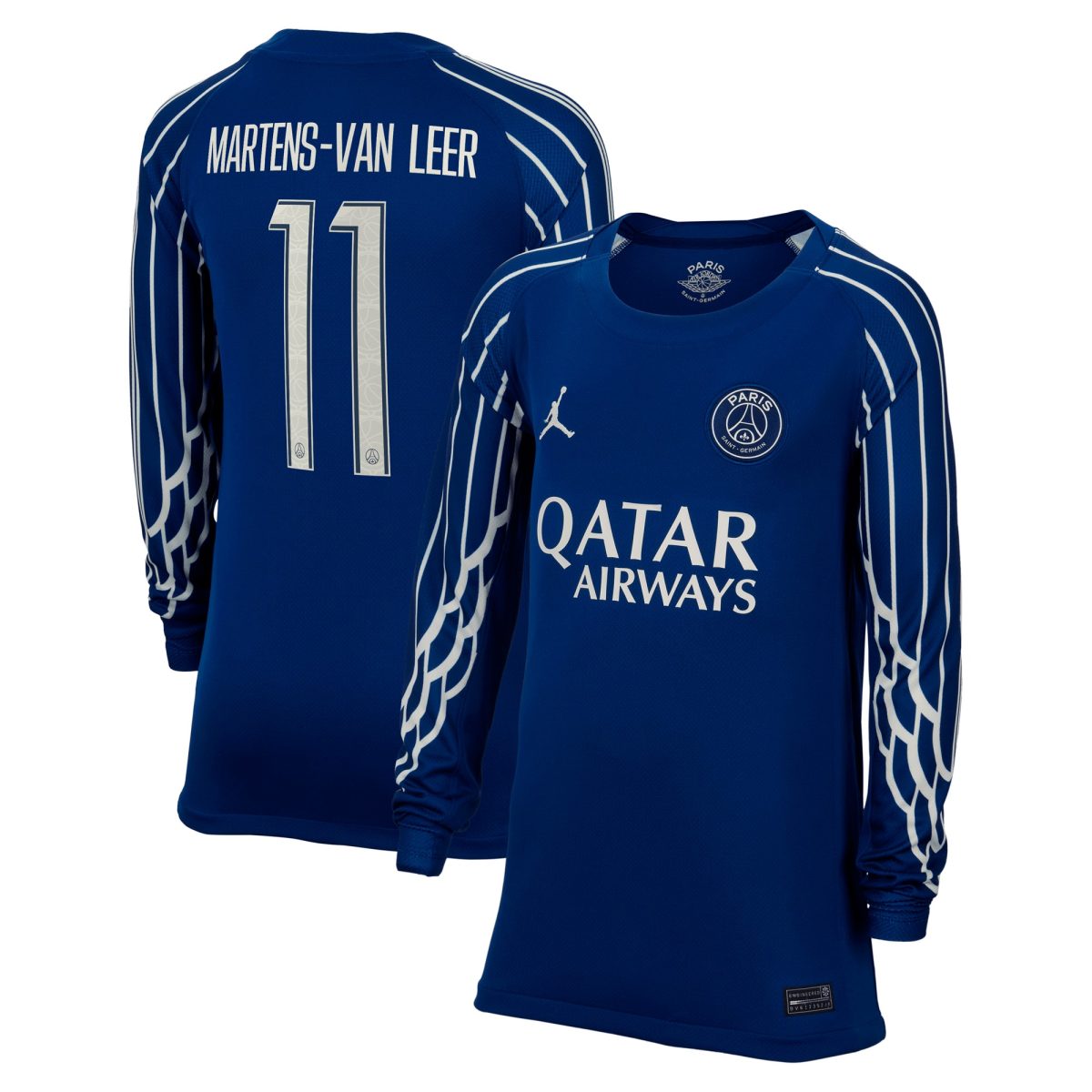 maillot fourth stadium psg jordan 2425 – manches longues – enfant avec flocage martens-van leer 11 Série | Maillots et Vêtements PSG Exclusifs sur PSG Shop