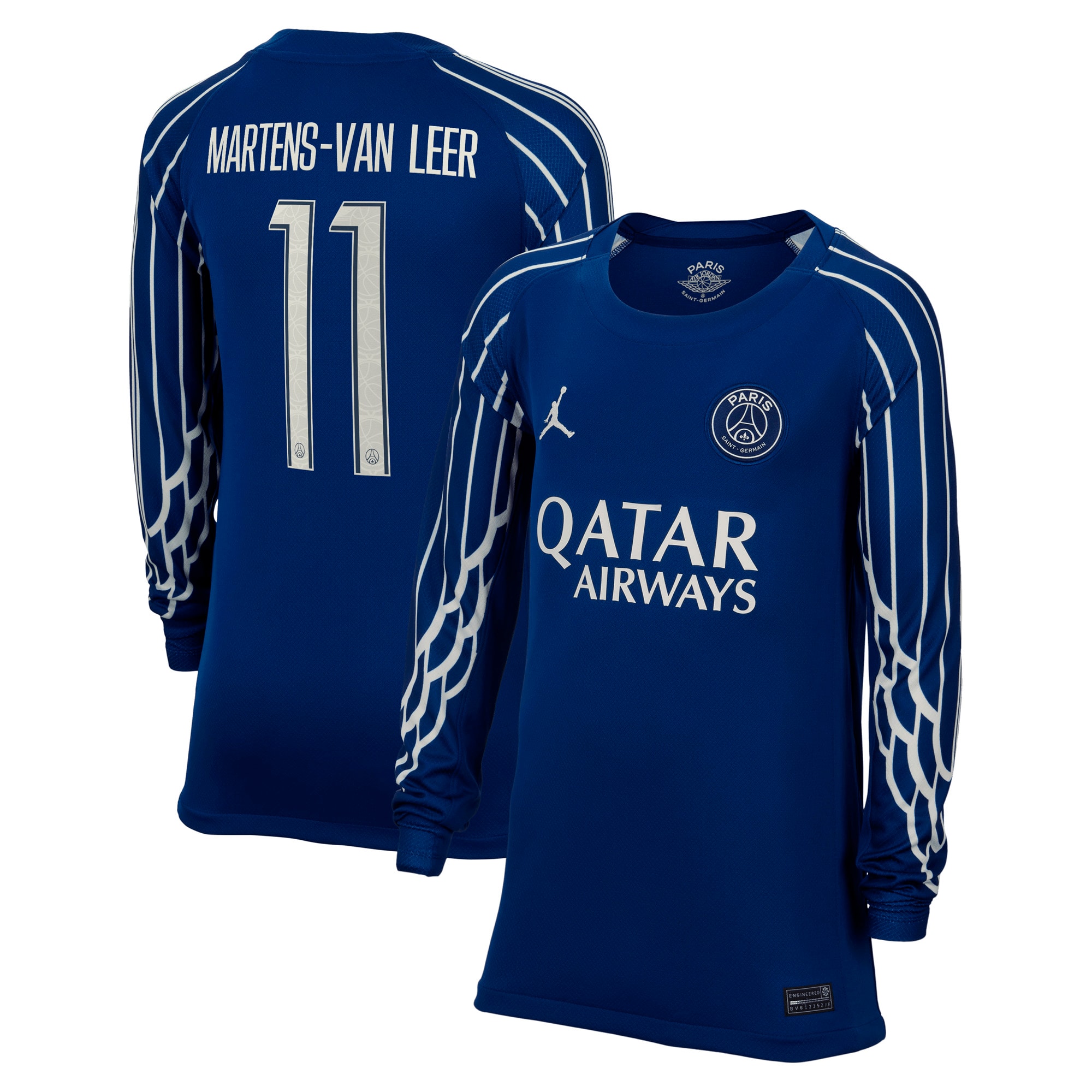 maillot fourth stadium psg jordan 2425 – manches longues – enfant avec flocage martens-van leer 11 Série | Maillots et Vêtements PSG Exclusifs sur PSG Shop