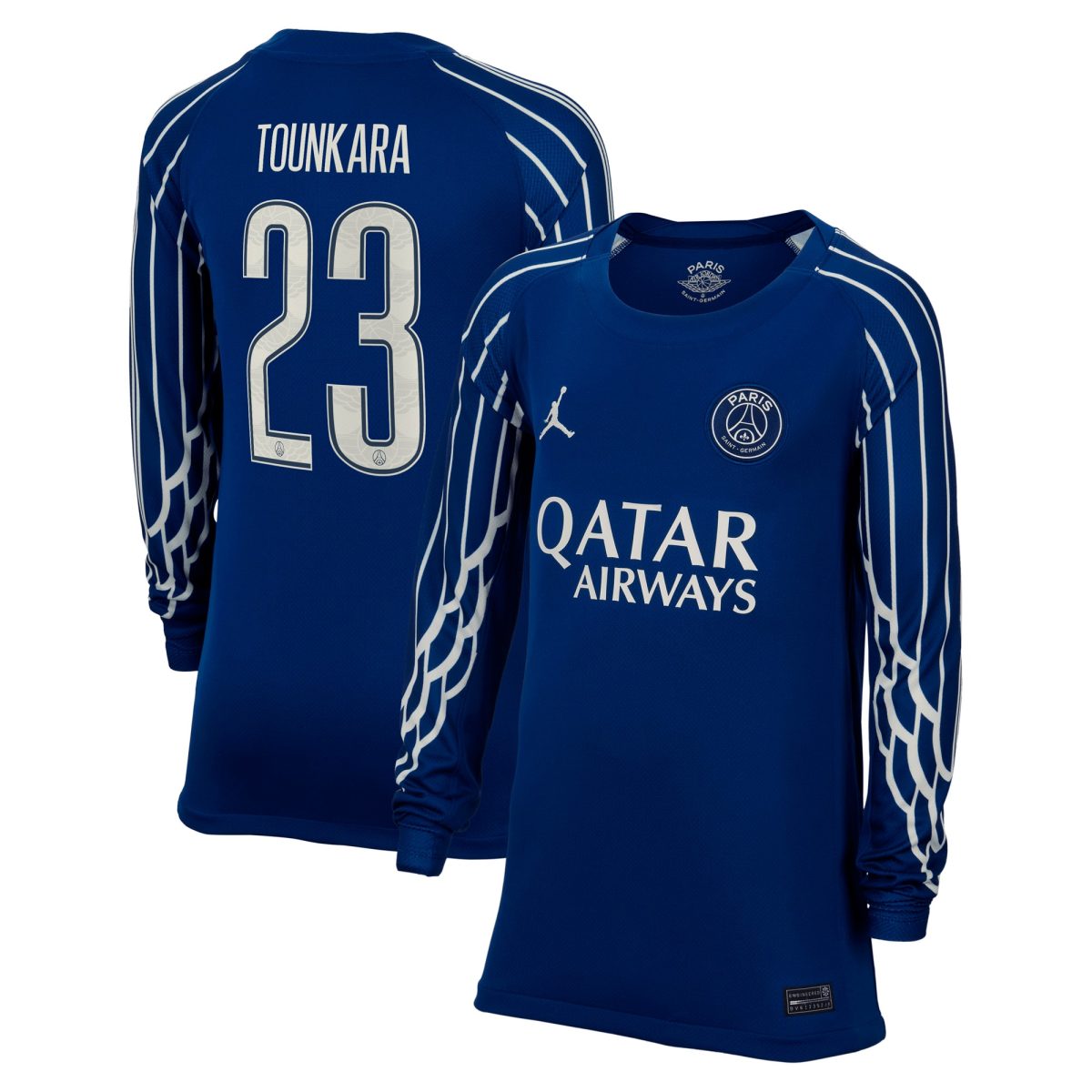 maillot fourth stadium psg jordan 2425 – manches longues – enfant avec flocage tounkara 23 Série | Maillots et Vêtements PSG Exclusifs sur PSG Shop