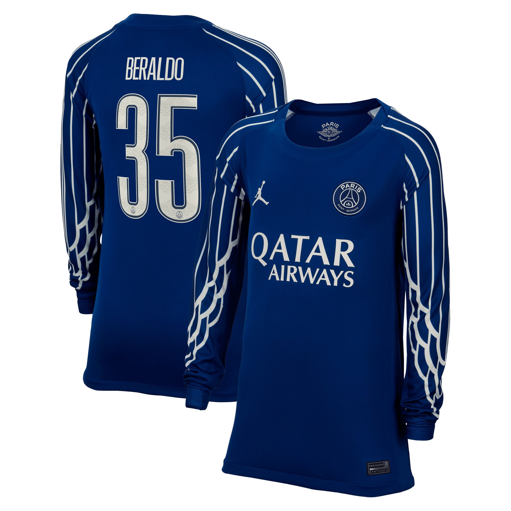 maillot fourth stadium psg jordan 2425 – manches longues – enfant – flocage coupe beraldo 35 Série | Maillots et Vêtements PSG Exclusifs sur PSG Shop