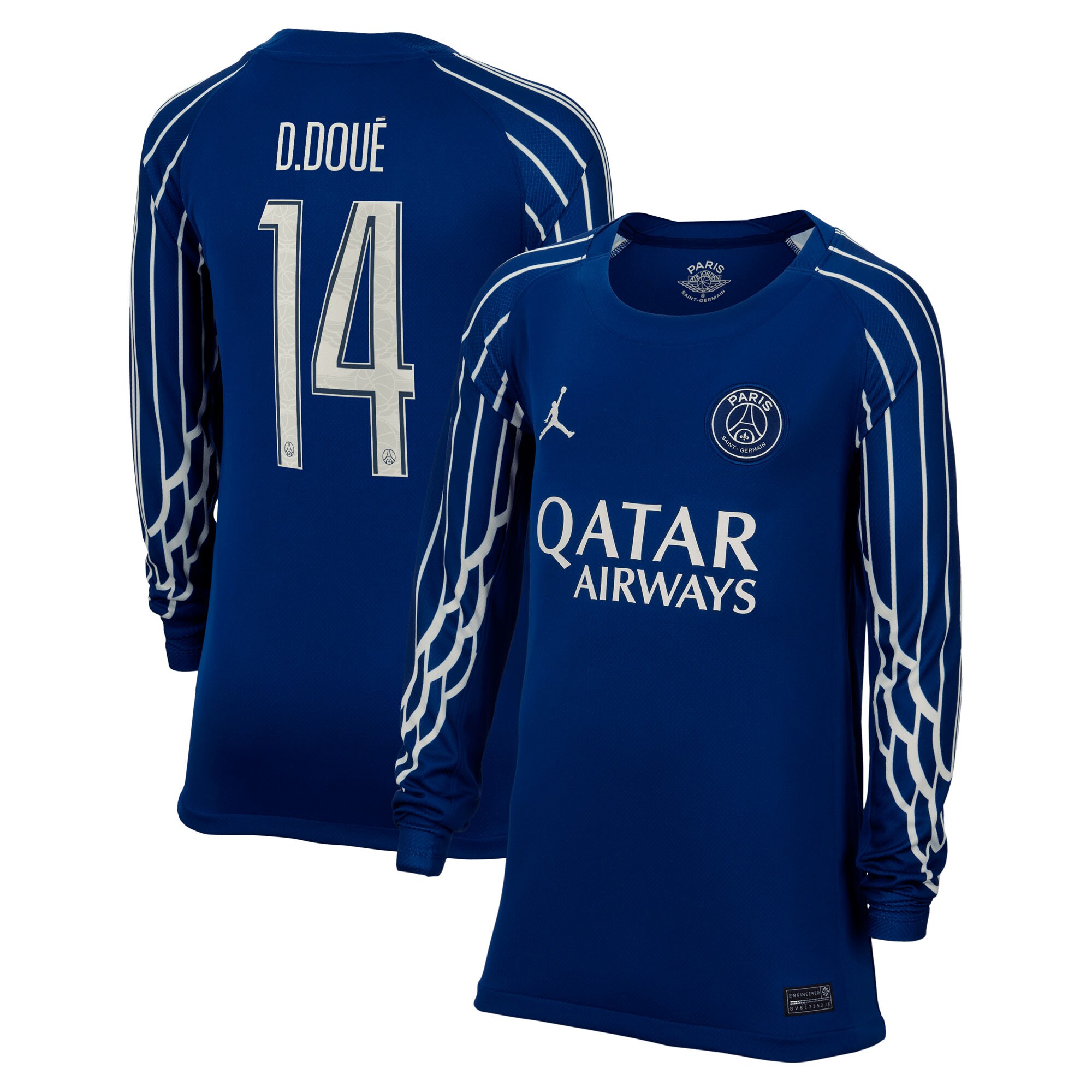 maillot fourth stadium psg jordan 2425 – manches longues – enfant – flocage coupe d.doue 14 Série | Maillots et Vêtements PSG Exclusifs sur PSG Shop