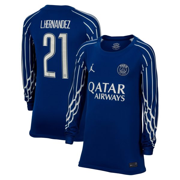 maillot fourth stadium psg jordan 2425 – manches longues – enfant – flocage coupe l.hernandez 21 Série | Maillots et Vêtements PSG Exclusifs sur PSG Shop