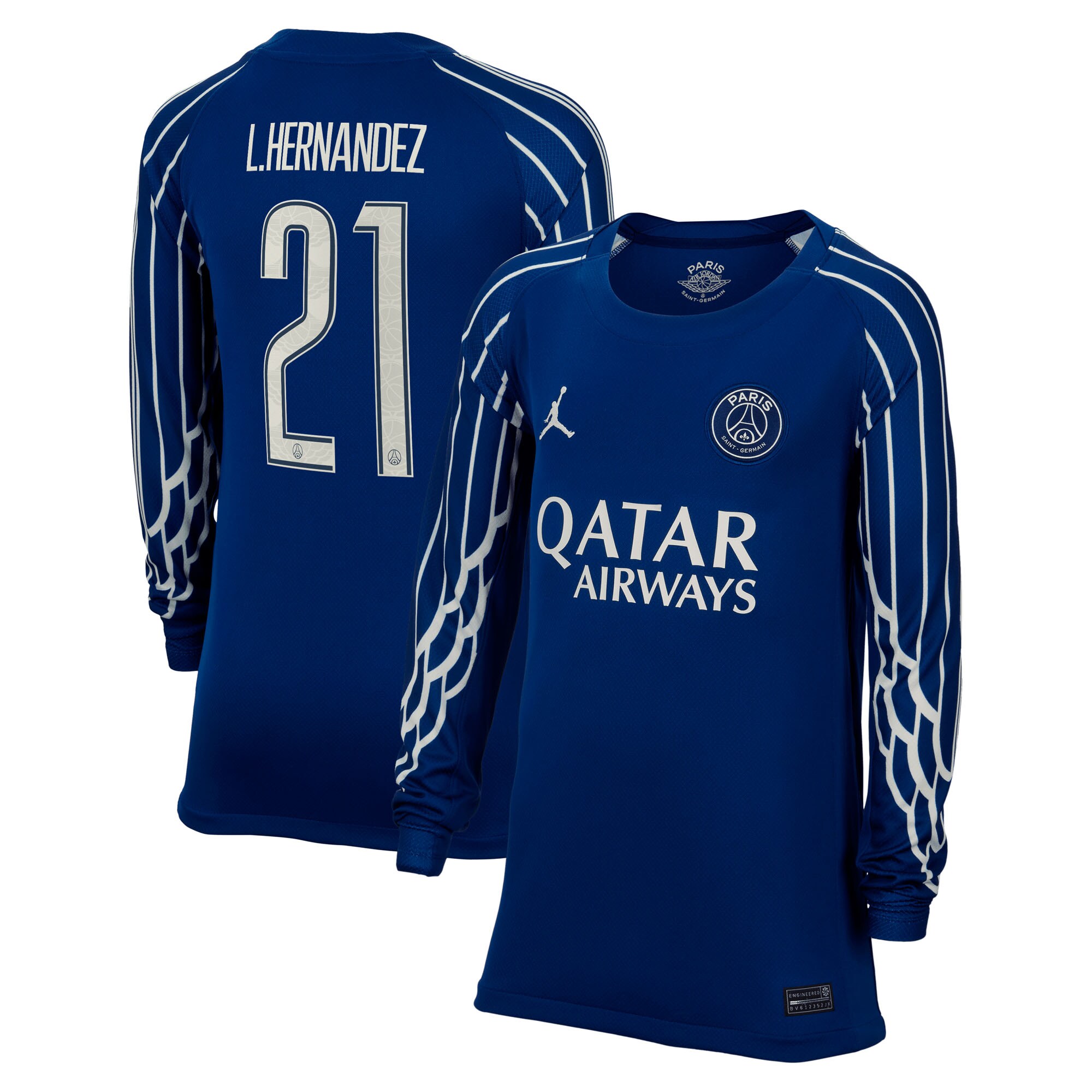 maillot fourth stadium psg jordan 2425 – manches longues – enfant – flocage coupe l.hernandez 21 Série | Maillots et Vêtements PSG Exclusifs sur PSG Shop