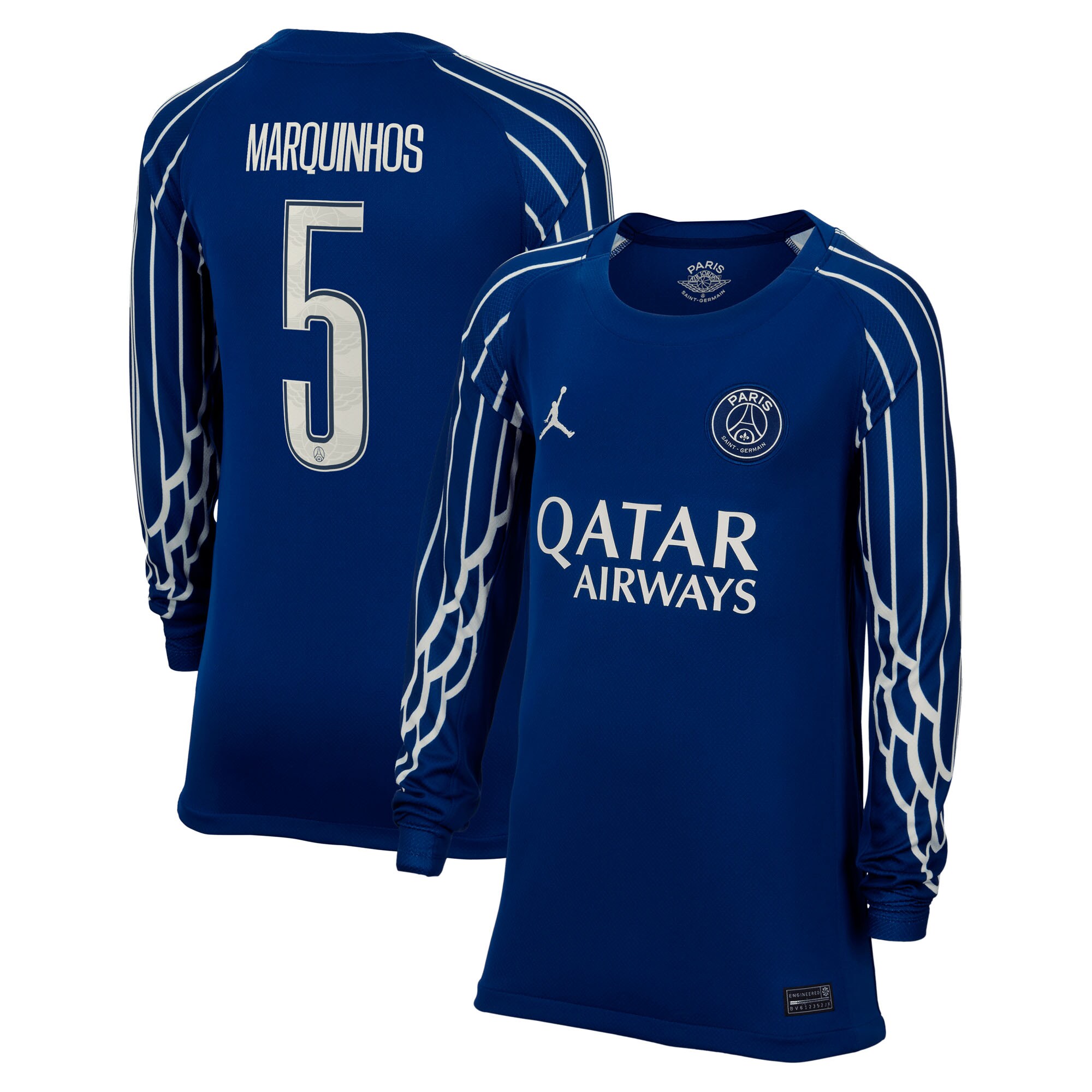 maillot fourth stadium psg jordan 2425 – manches longues – enfant – flocage coupe marquinhos 5 Série | Maillots et Vêtements PSG Exclusifs sur PSG Shop