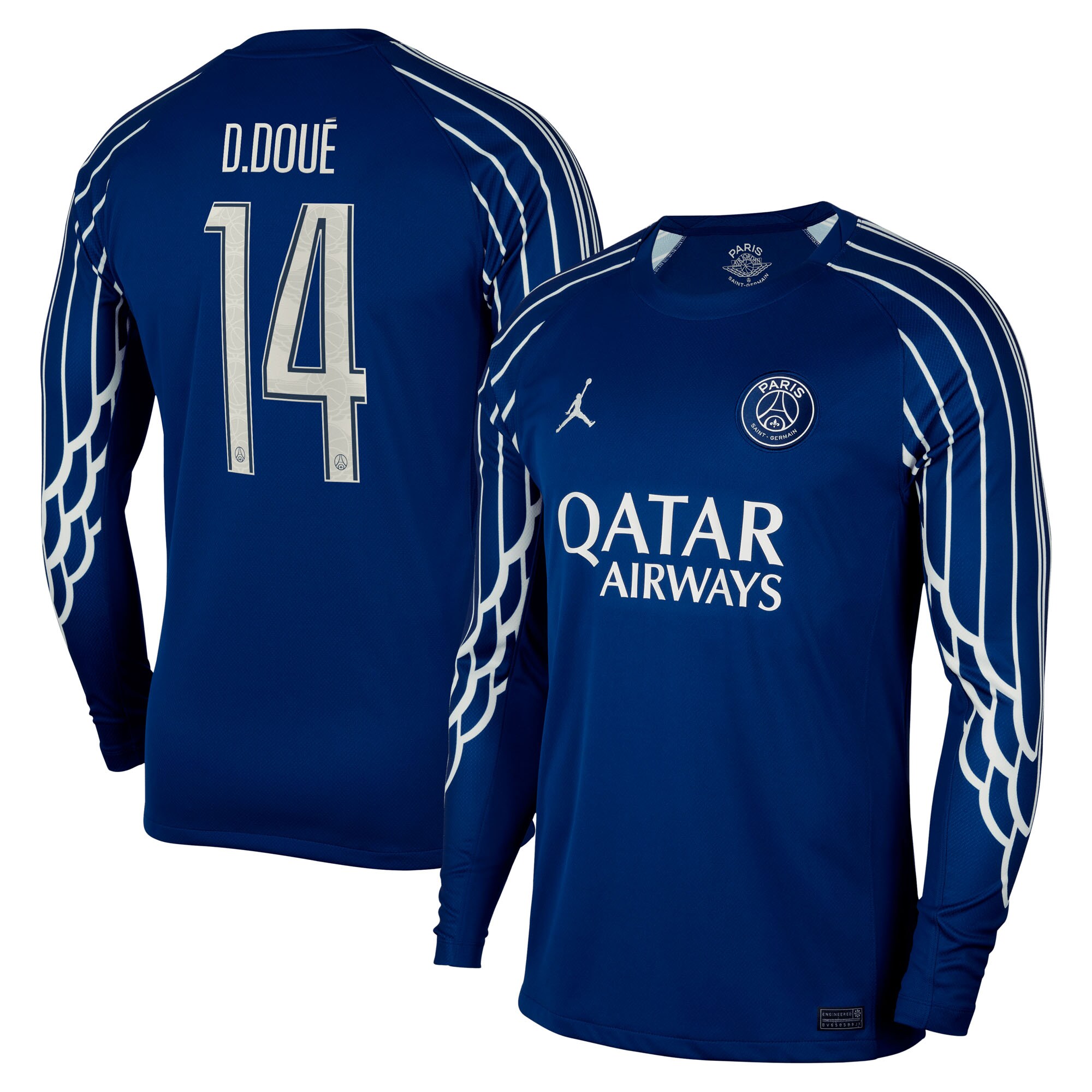 maillot fourth stadium psg jordan 2425 – manches longues – flocage coupe d.doue 14 Série | Maillots et Vêtements PSG Exclusifs sur PSG Shop