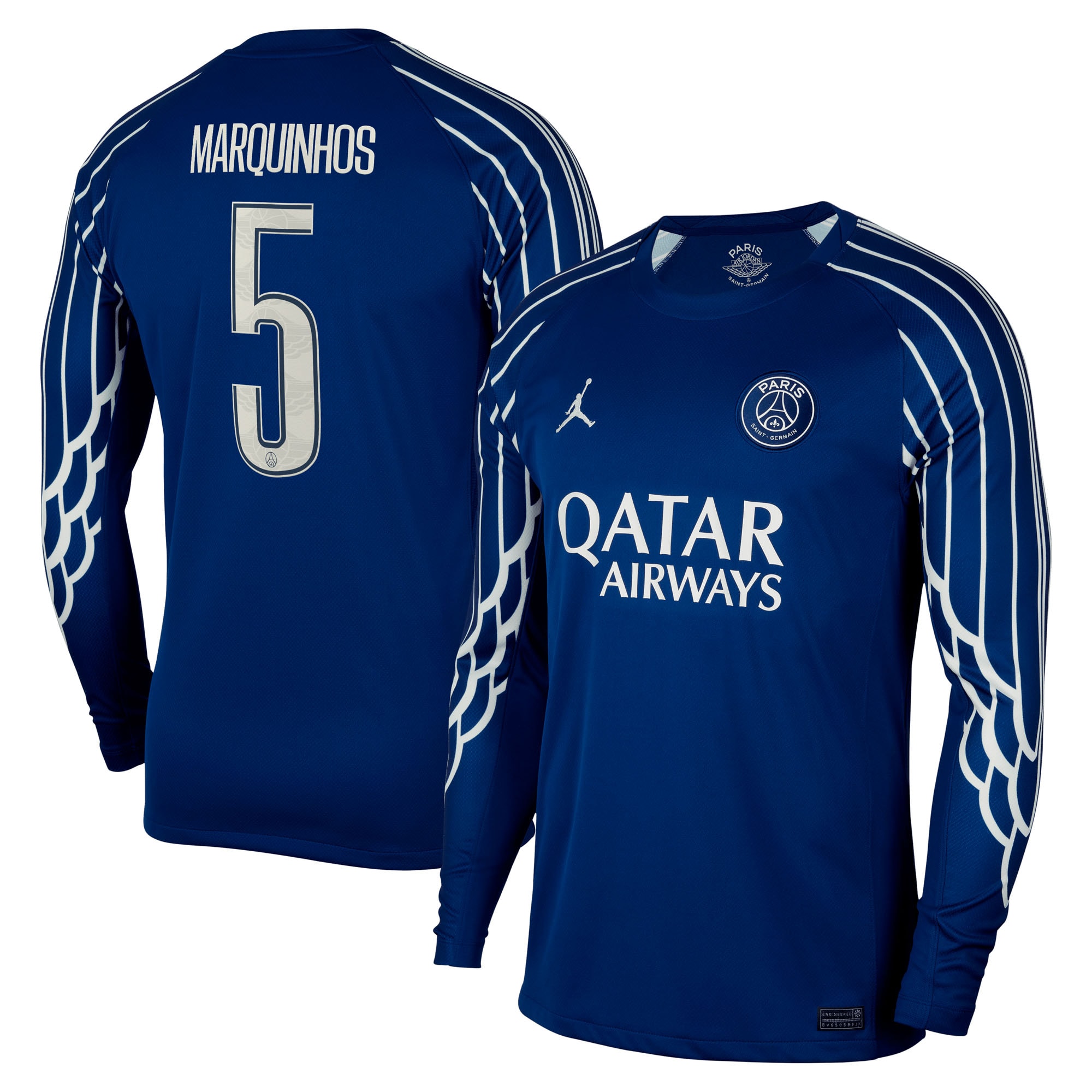 maillot fourth stadium psg jordan 2425 – manches longues – flocage coupe marquinhos 5 Série | Maillots et Vêtements PSG Exclusifs sur PSG Shop