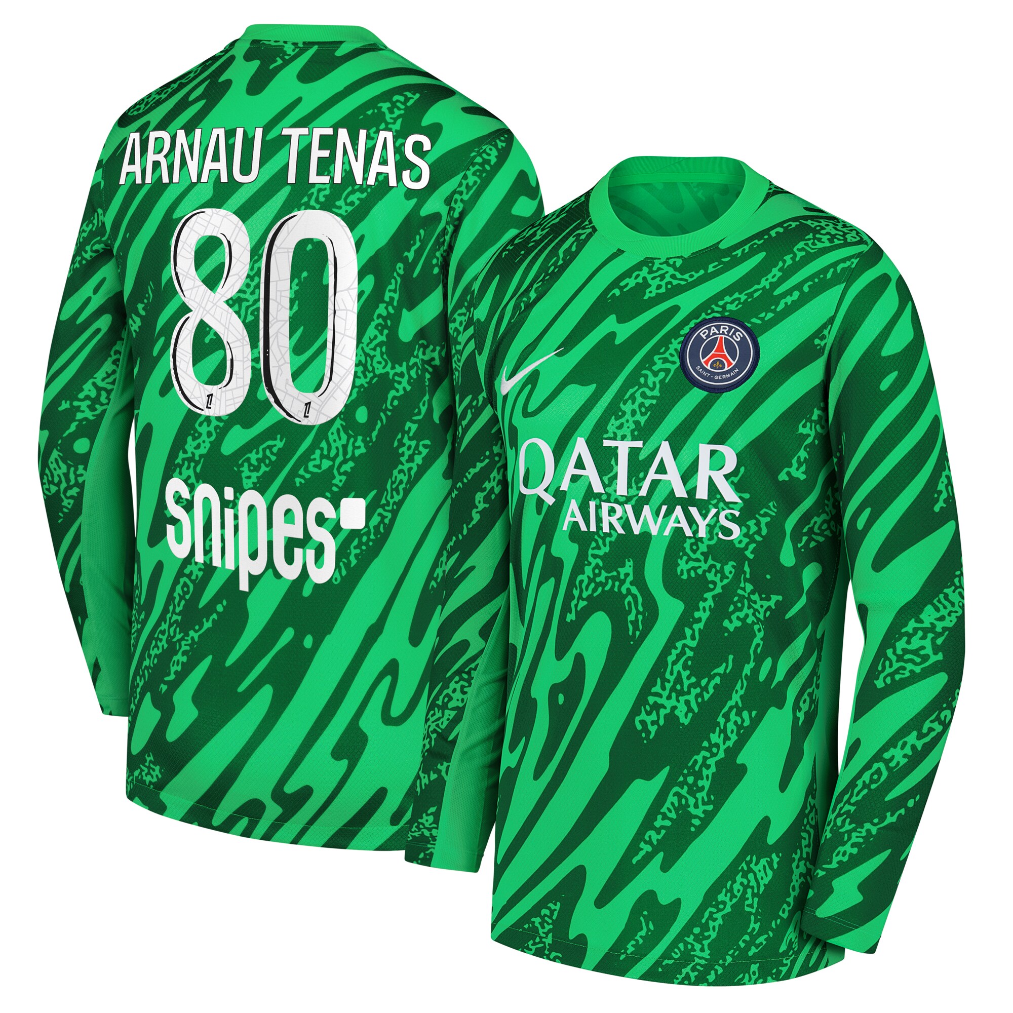 maillot gardien domicile psg nike 2425 – enfant avec flocage arnau tenas 80 Série | Maillots et Vêtements PSG Exclusifs sur PSG Shop