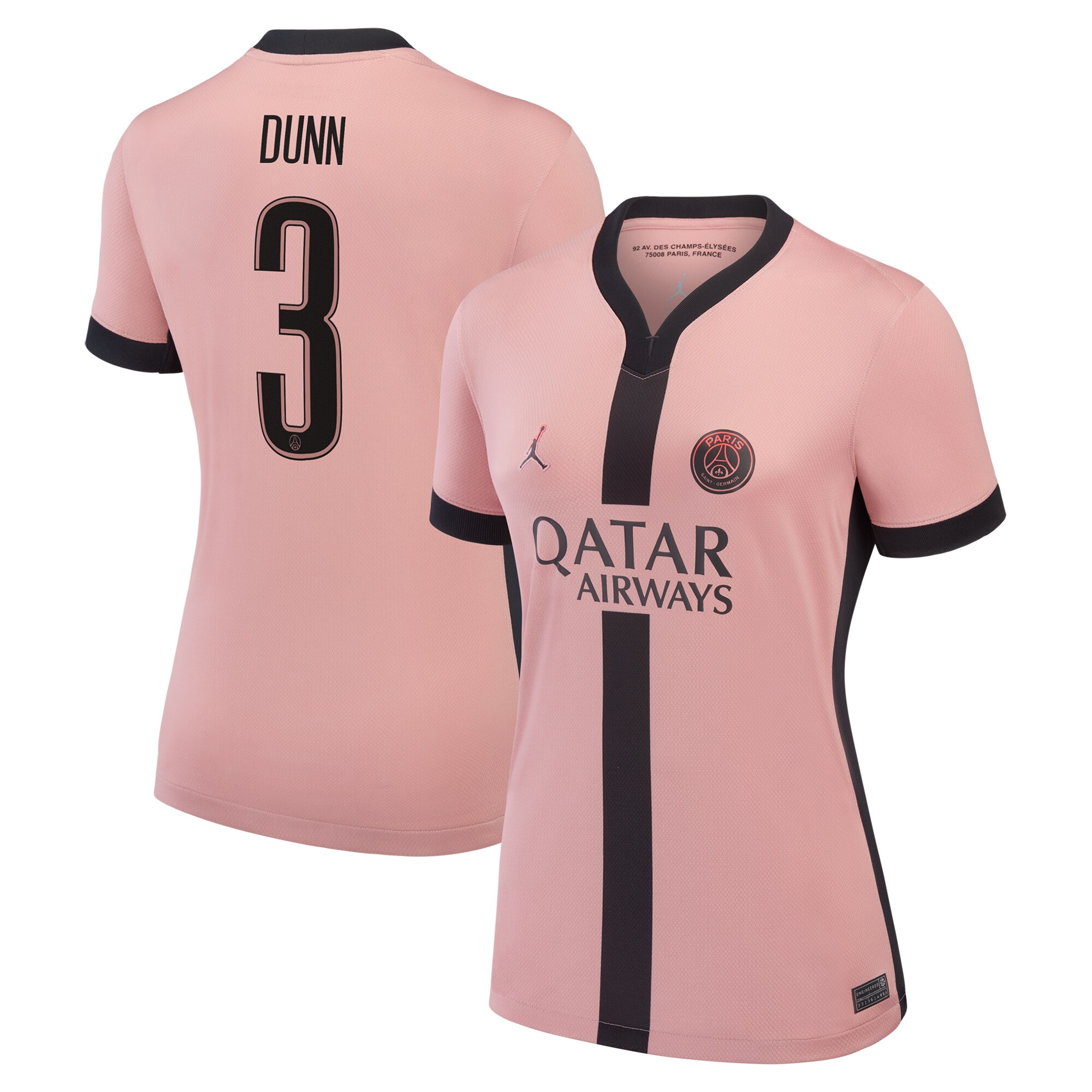 maillot psg jordan third stadium 2024-25 – femme avec flocage dunn 3 Série | Maillots et Vêtements PSG Exclusifs sur PSG Shop