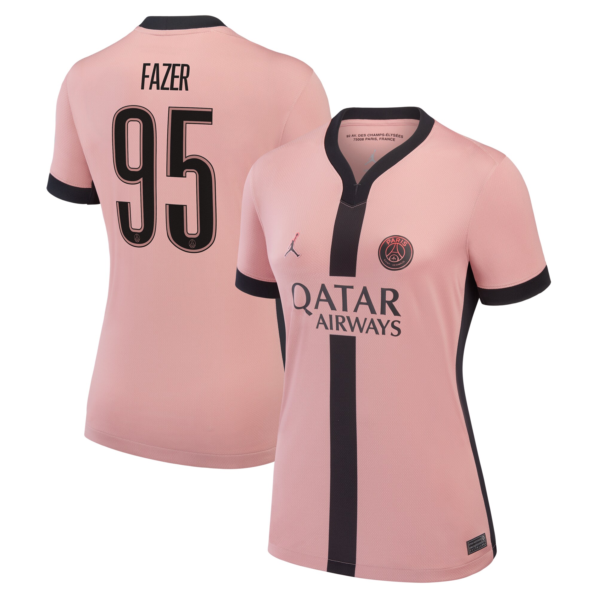 maillot psg jordan third stadium 2024-25 – femme avec flocage fazer 95 Série | Maillots et Vêtements PSG Exclusifs sur PSG Shop
