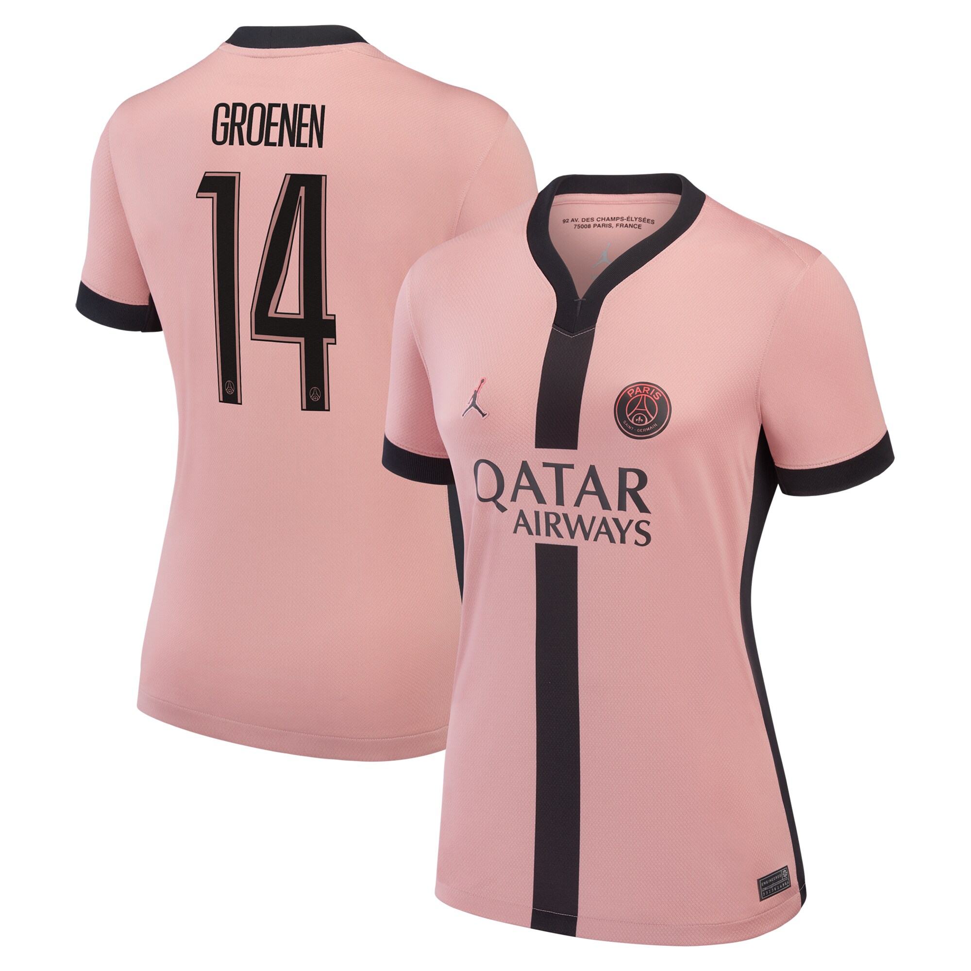 maillot psg jordan third stadium 2024-25 – femme avec flocage groenen 14 Série | Maillots et Vêtements PSG Exclusifs sur PSG Shop