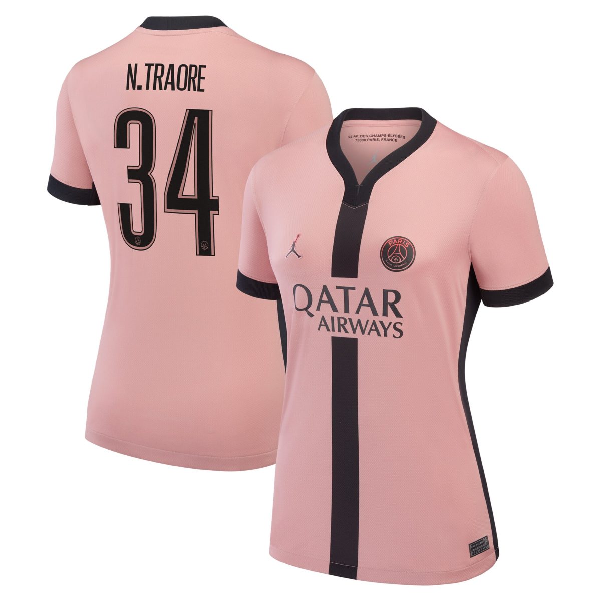 maillot psg jordan third stadium 2024-25 – femme avec flocage n.traore 34 Série | Maillots et Vêtements PSG Exclusifs sur PSG Shop