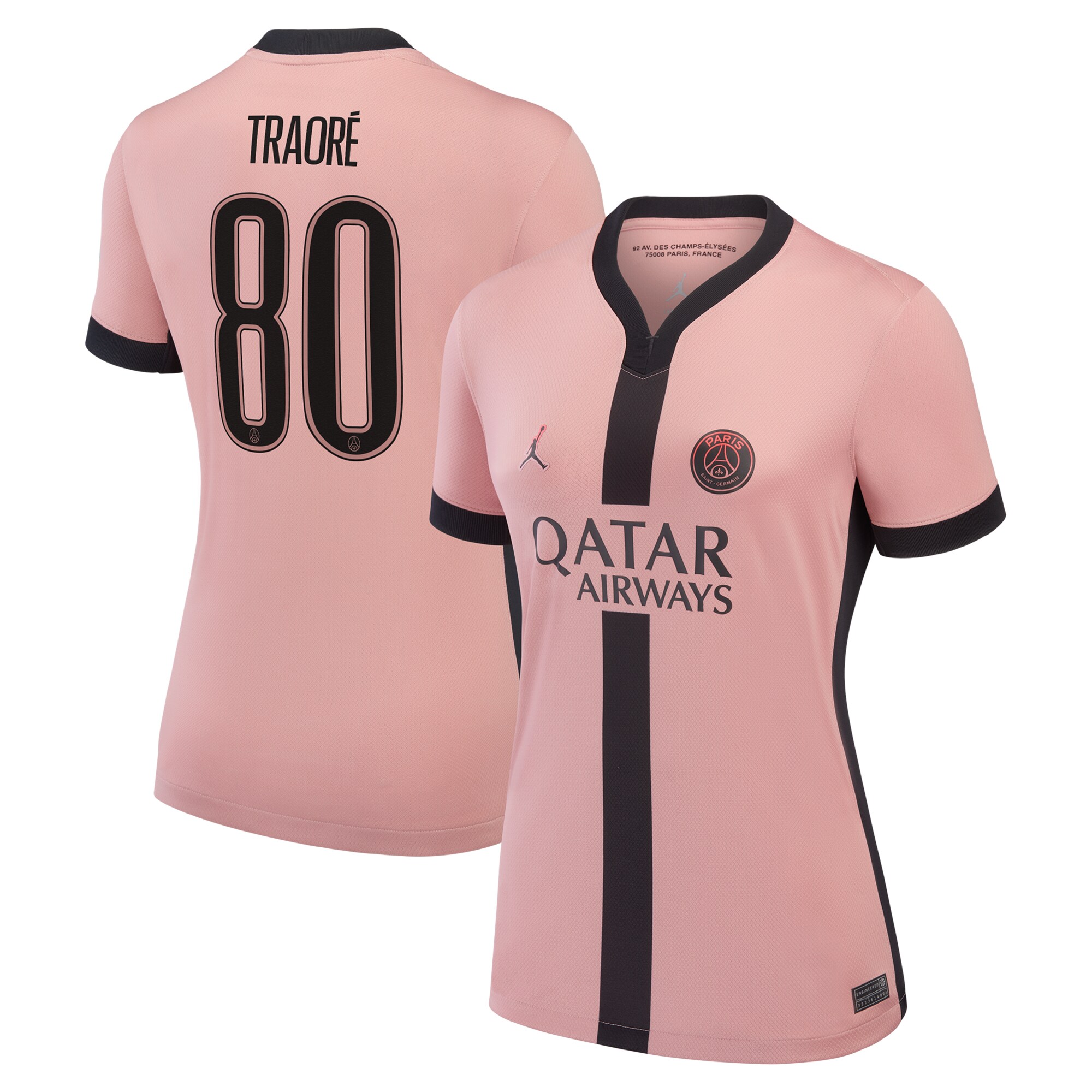 maillot psg jordan third stadium 2024-25 – femme avec flocage traore 80 Série | Maillots et Vêtements PSG Exclusifs sur PSG Shop