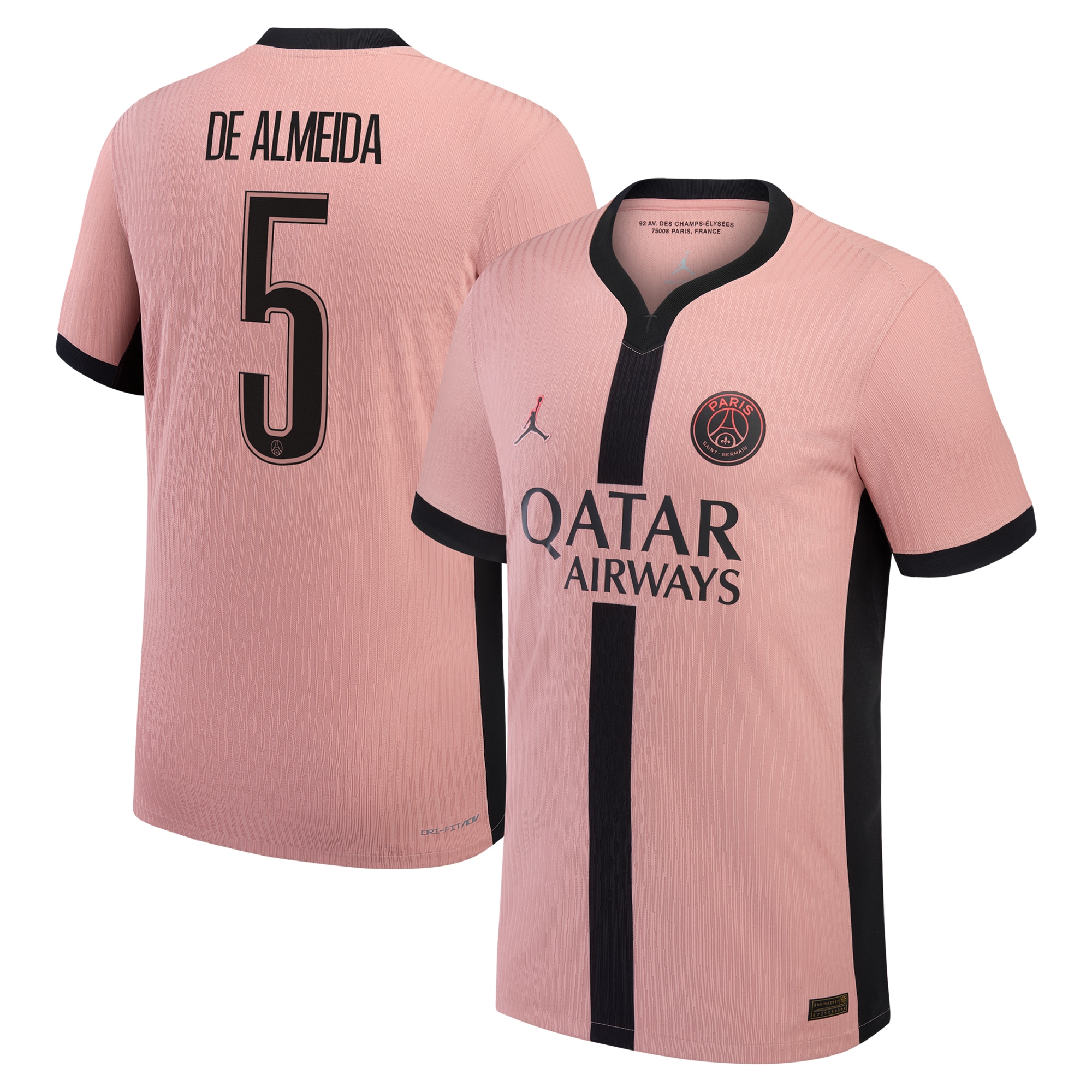 maillot third match psg jordan dri-fit adv 2425 avec flocage de almeida 5 Série | Maillots et Vêtements PSG Exclusifs sur PSG Shop