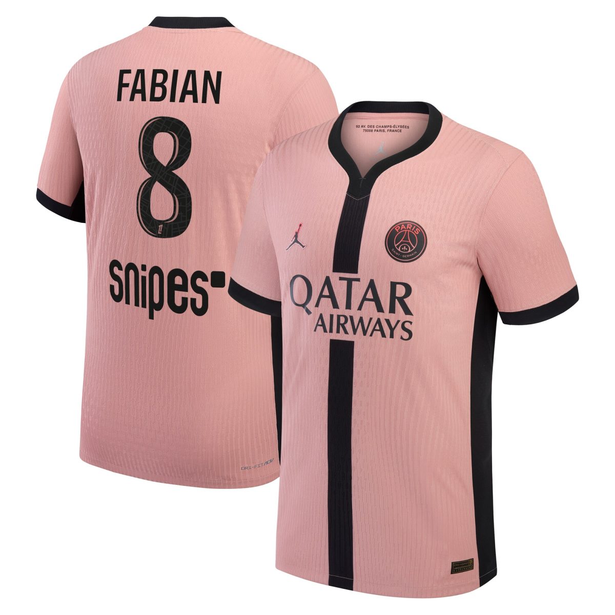 maillot third match psg jordan dri-fit adv 2425 avec flocage fabian 8 Série | Maillots et Vêtements PSG Exclusifs sur PSG Shop