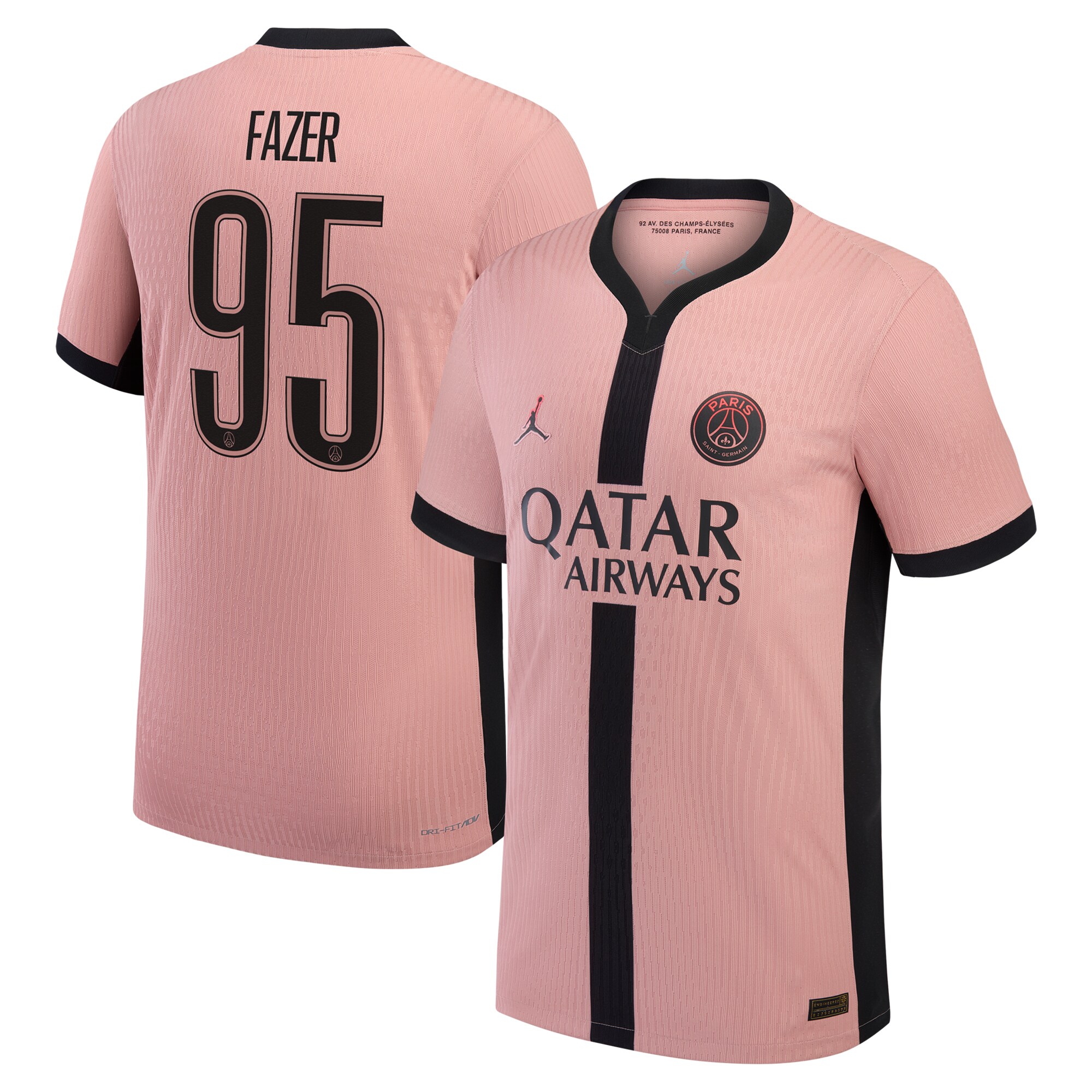 maillot third match psg jordan dri-fit adv 2425 avec flocage fazer 95 Série | Maillots et Vêtements PSG Exclusifs sur PSG Shop