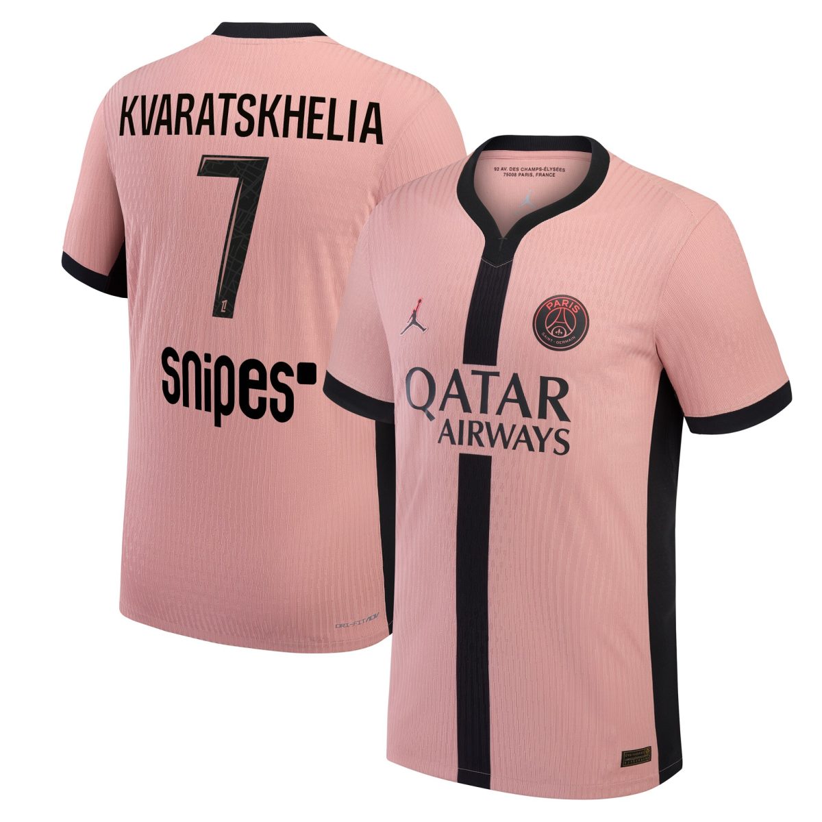 maillot third match psg jordan dri-fit adv 2425 avec flocage kvaratskhelia 7 Série | Maillots et Vêtements PSG Exclusifs sur PSG Shop