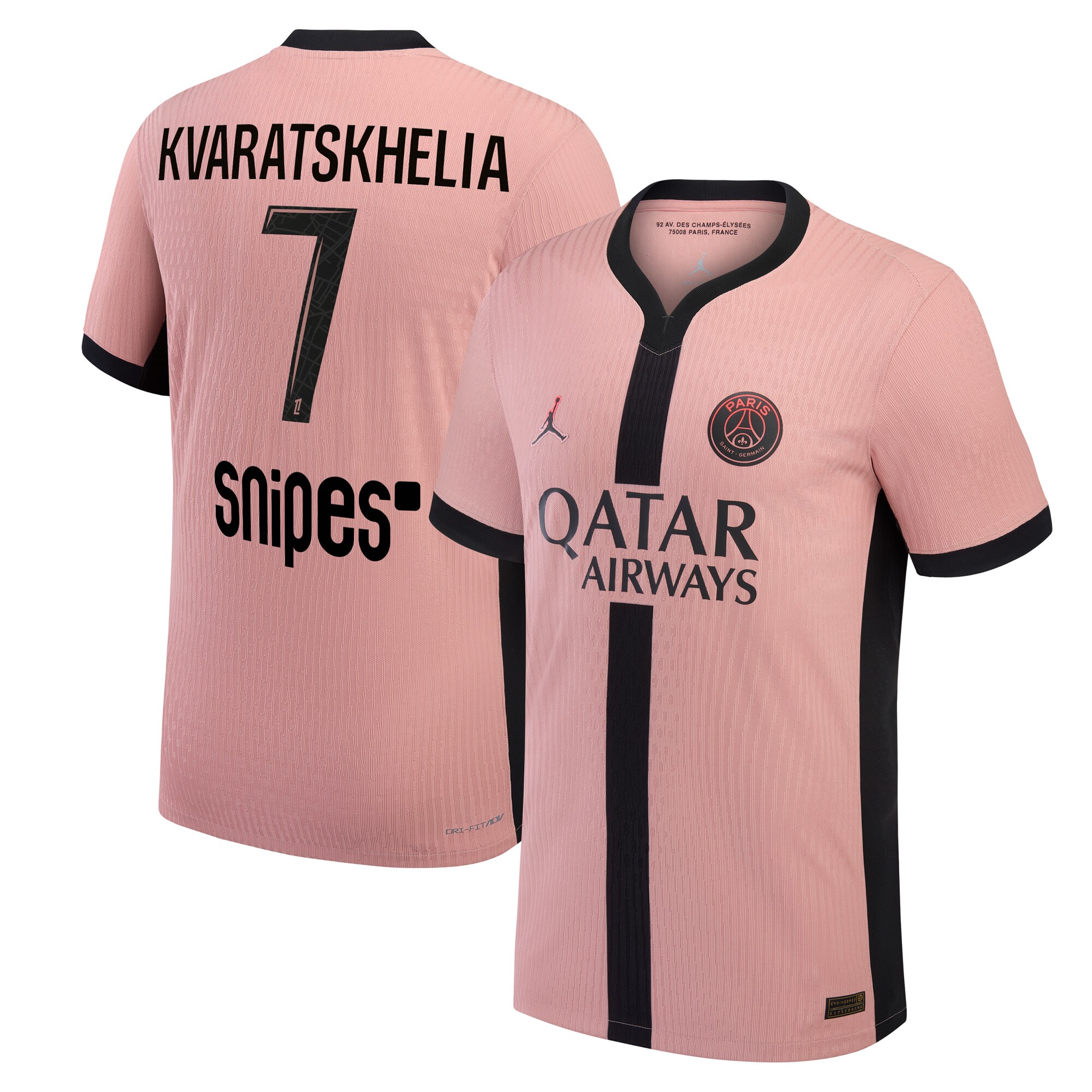 maillot third match psg jordan dri-fit adv 2425 avec flocage kvaratskhelia 7 Série | Maillots et Vêtements PSG Exclusifs sur PSG Shop