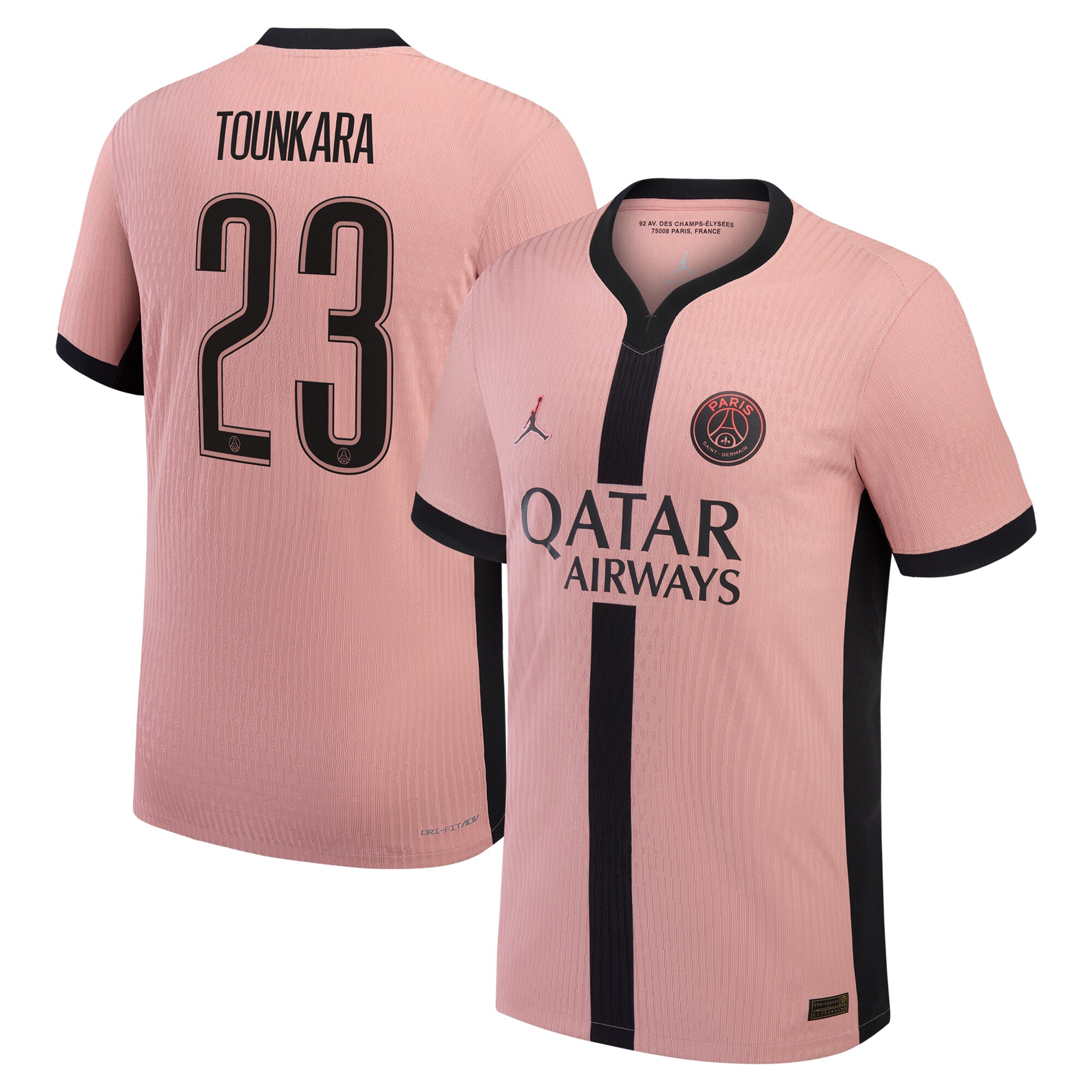 maillot third match psg jordan dri-fit adv 2425 avec flocage tounkara 23 Série | Maillots et Vêtements PSG Exclusifs sur PSG Shop