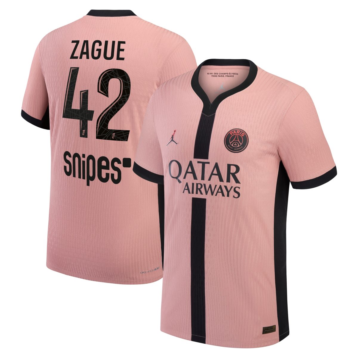 maillot third match psg jordan dri-fit adv 2425 avec flocage zague 42 Série | Maillots et Vêtements PSG Exclusifs sur PSG Shop