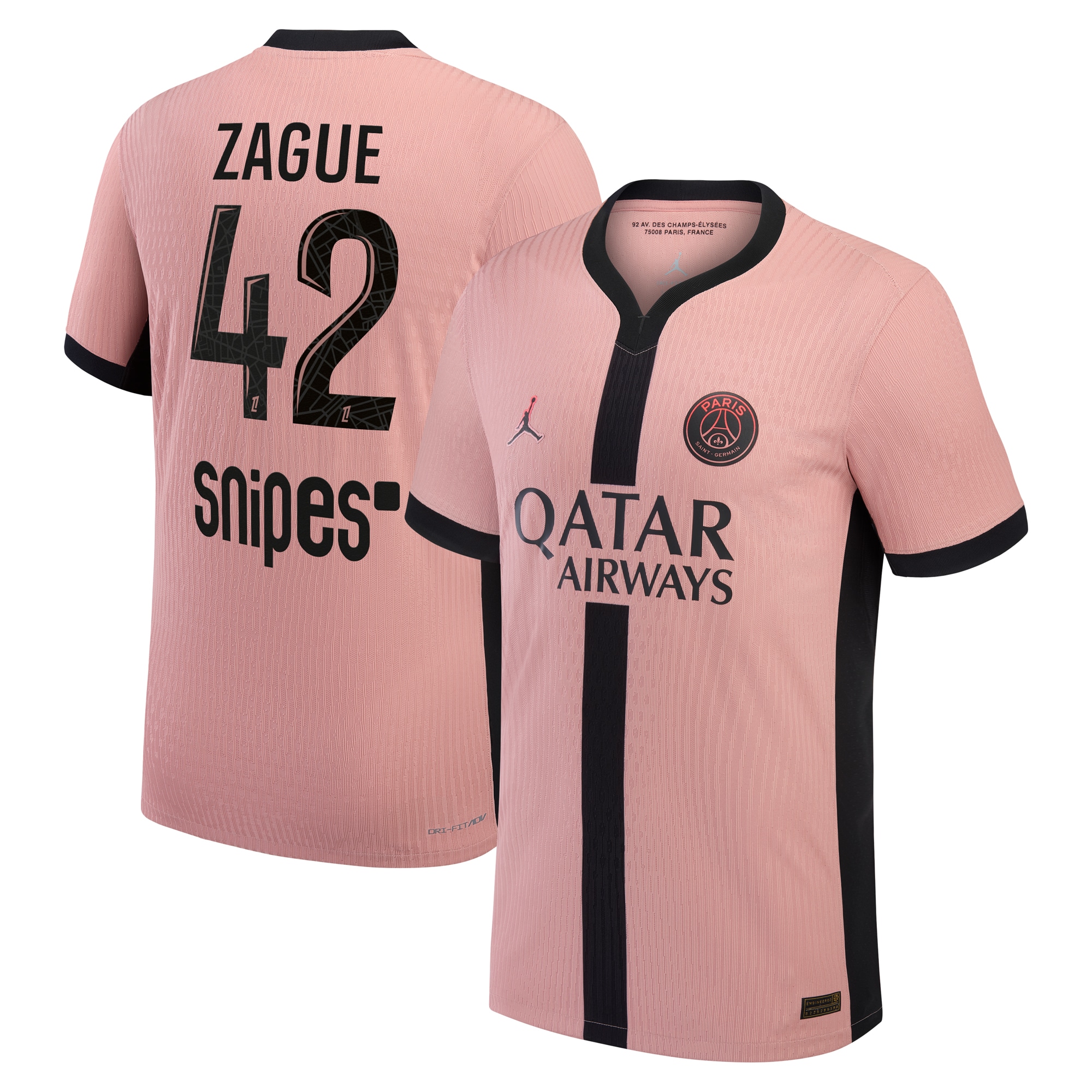 maillot third match psg jordan dri-fit adv 2425 avec flocage zague 42 Série | Maillots et Vêtements PSG Exclusifs sur PSG Shop