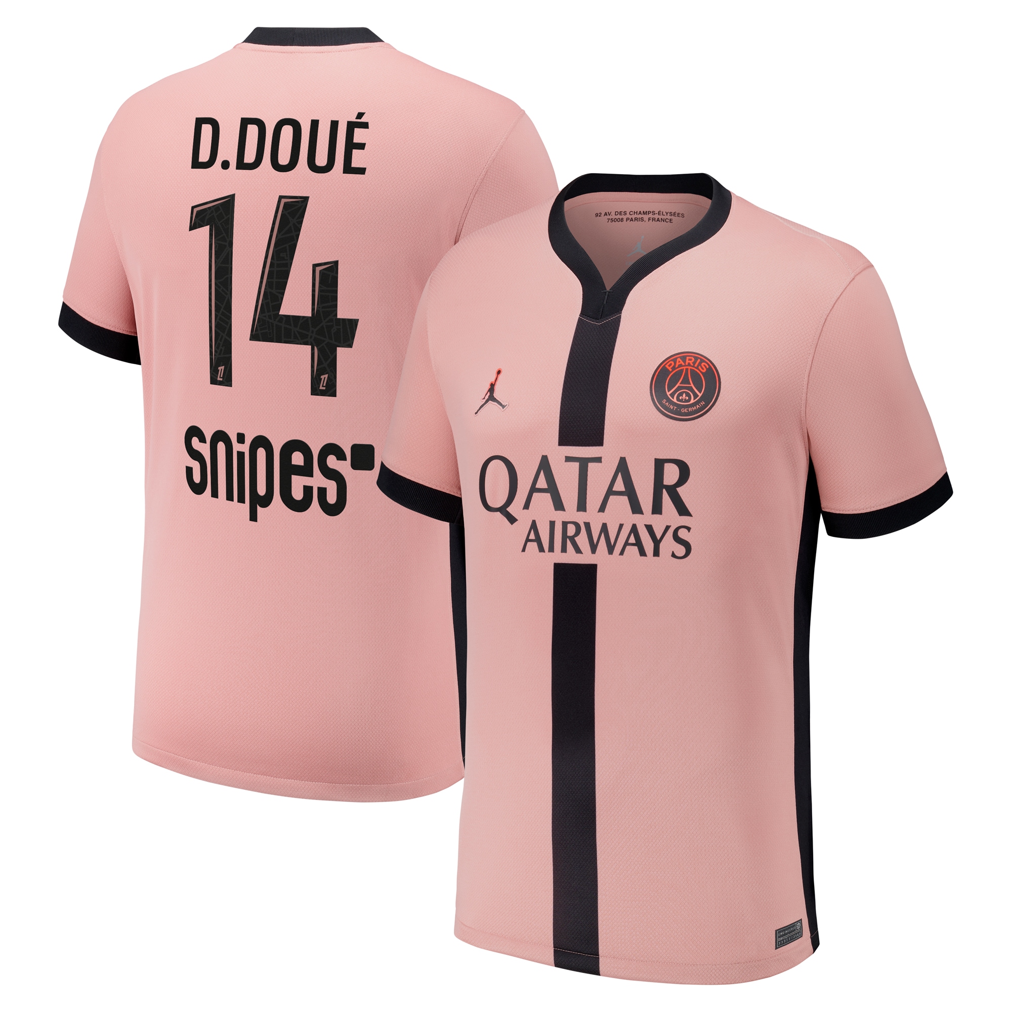 maillot third stadium psg jordan 2425 avec flocage d.doue 14 Série | Maillots et Vêtements PSG Exclusifs sur PSG Shop