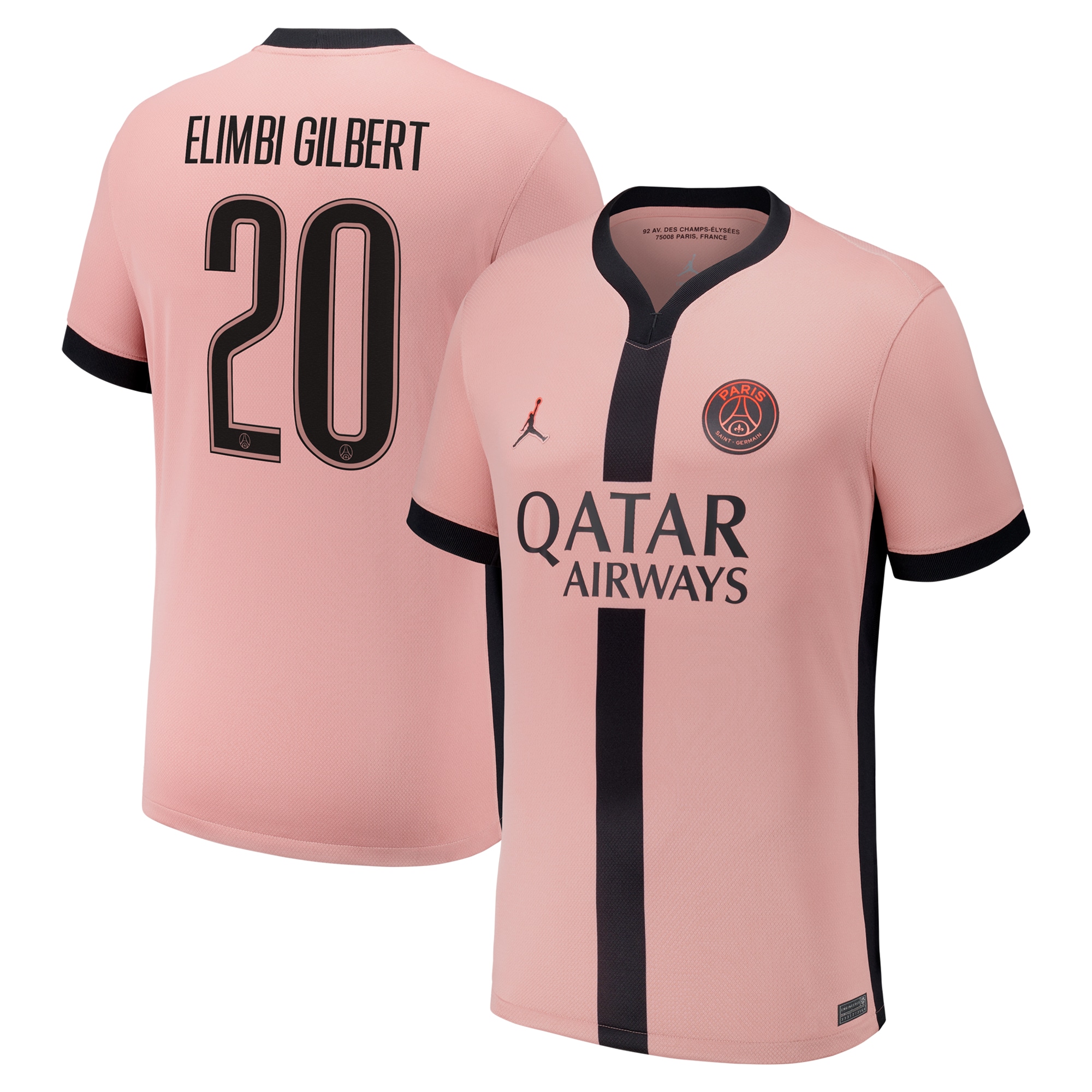 maillot third stadium psg jordan 2425 avec flocage elimbi gilbert 20 Série | Maillots et Vêtements PSG Exclusifs sur PSG Shop